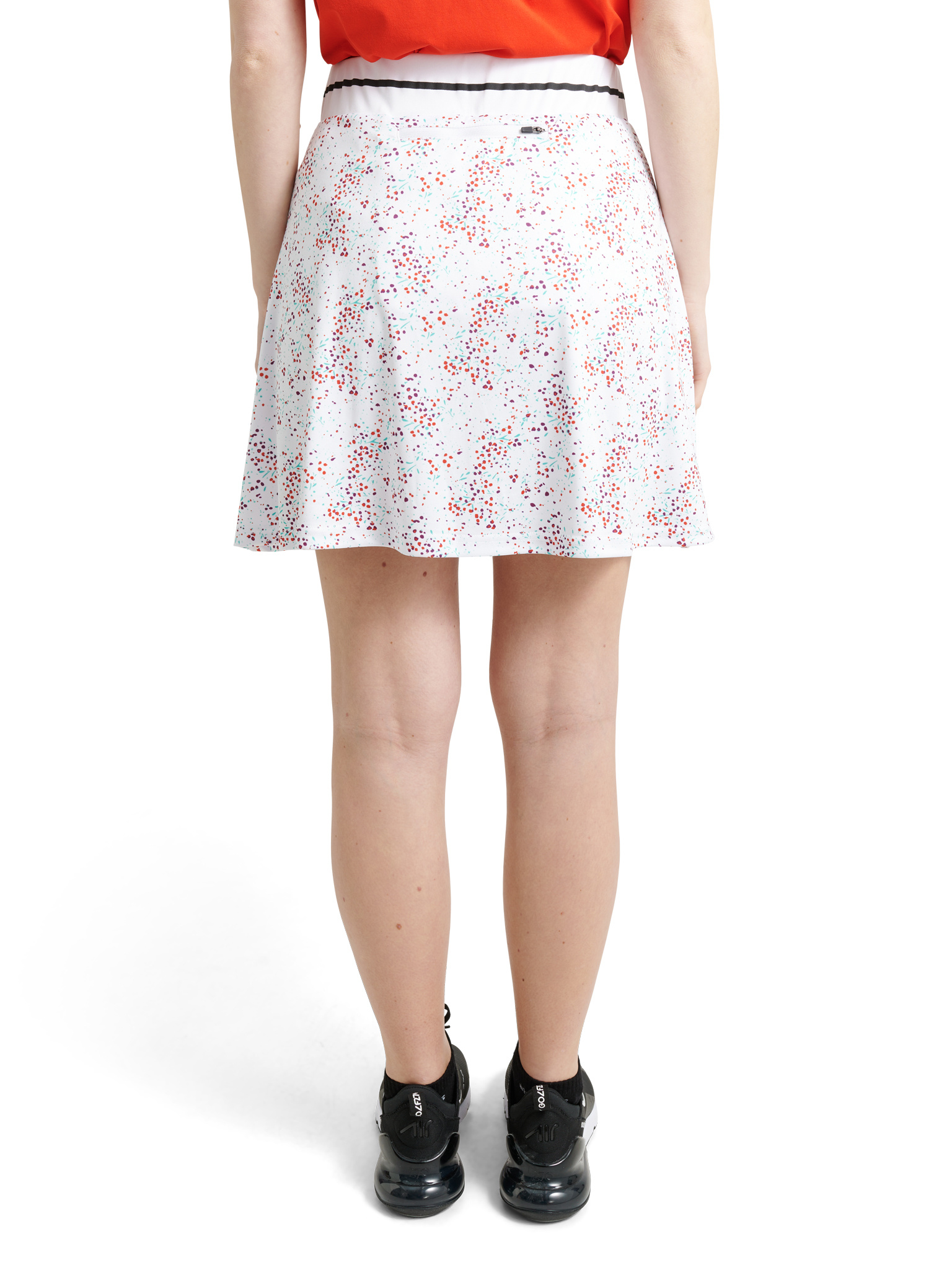 Lds Juliet skort 45cm - white floral