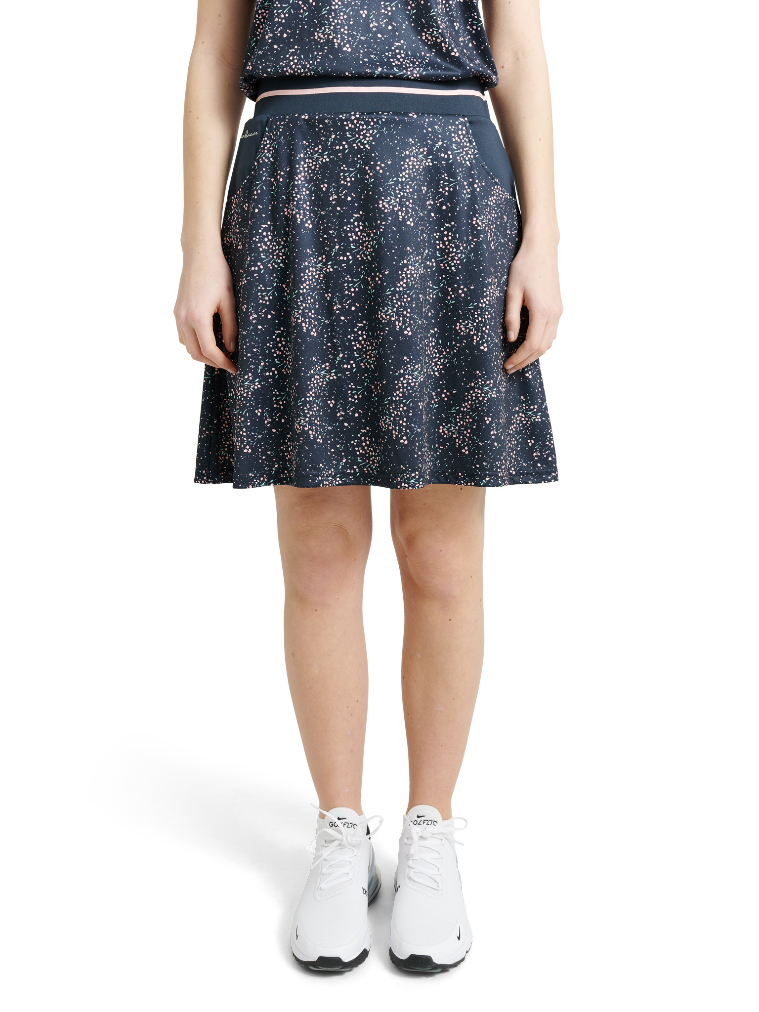 Lds Juliet skort 50cm - navy floral