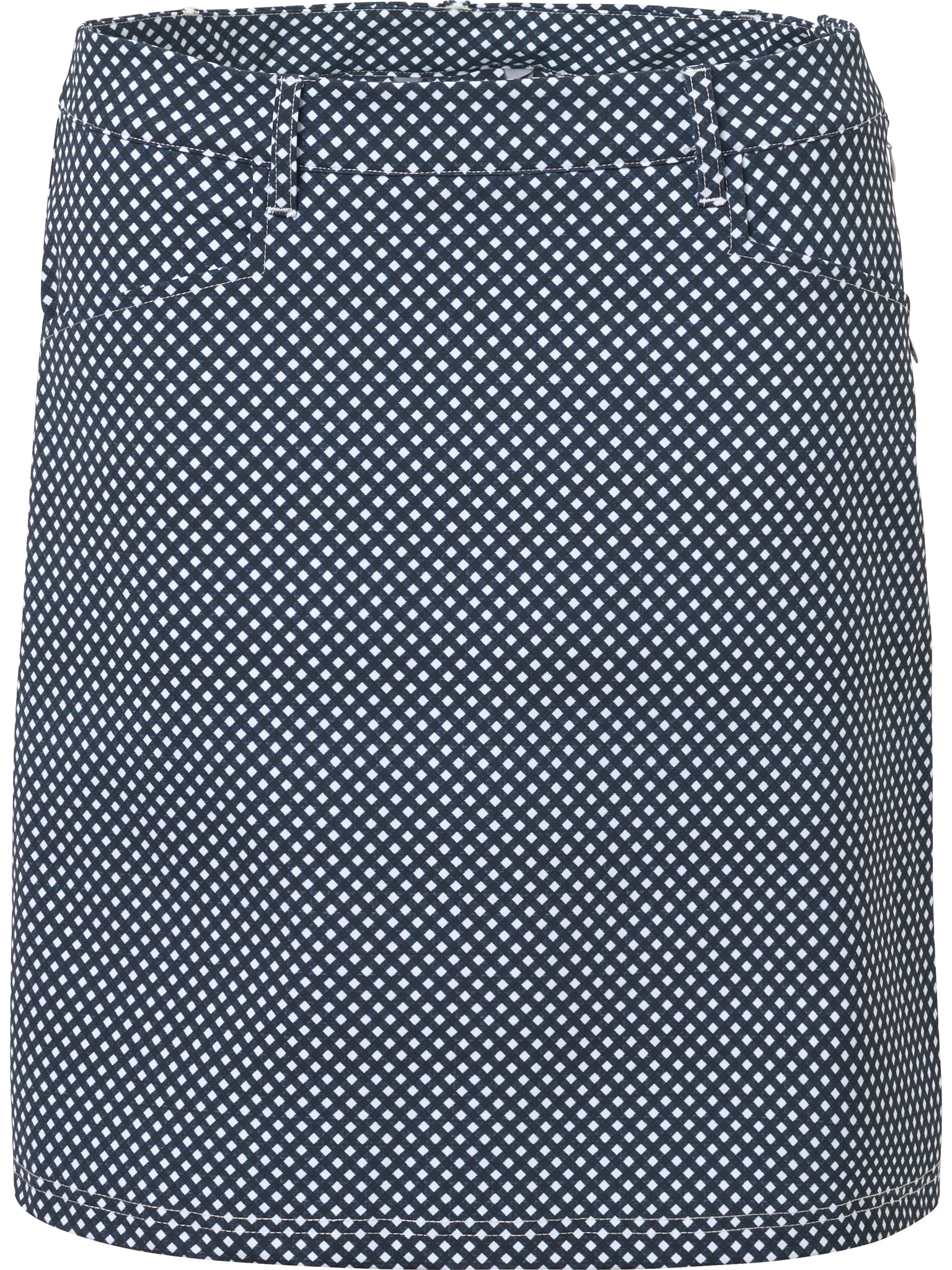 Lds Merion skort 45cm - navy check