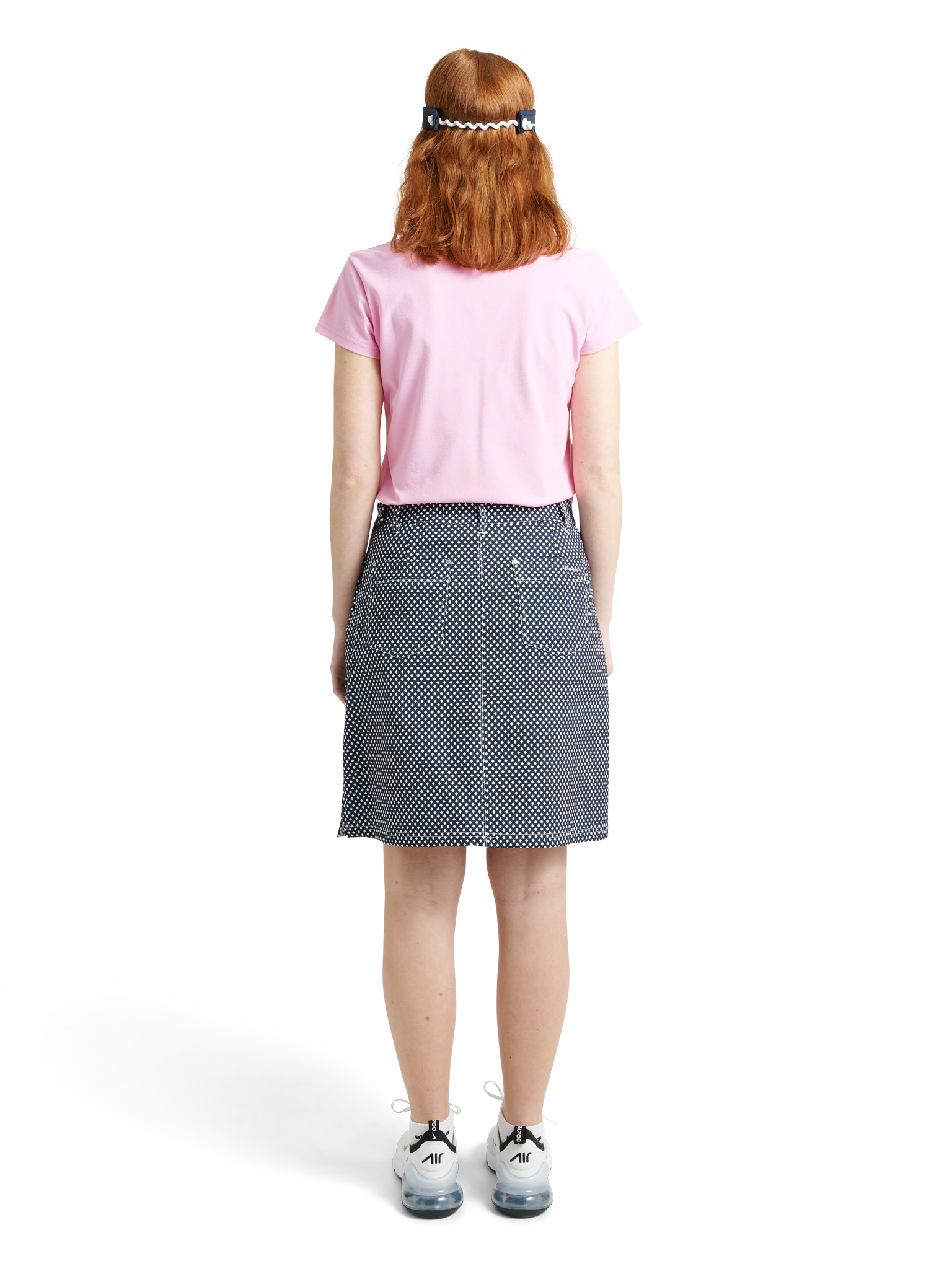 Lds Merion skort 50cm - navy check