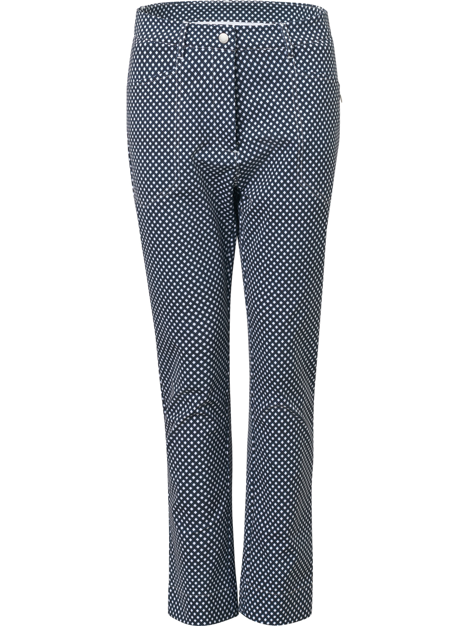 Lds Merion 7/8 trousers - navy check