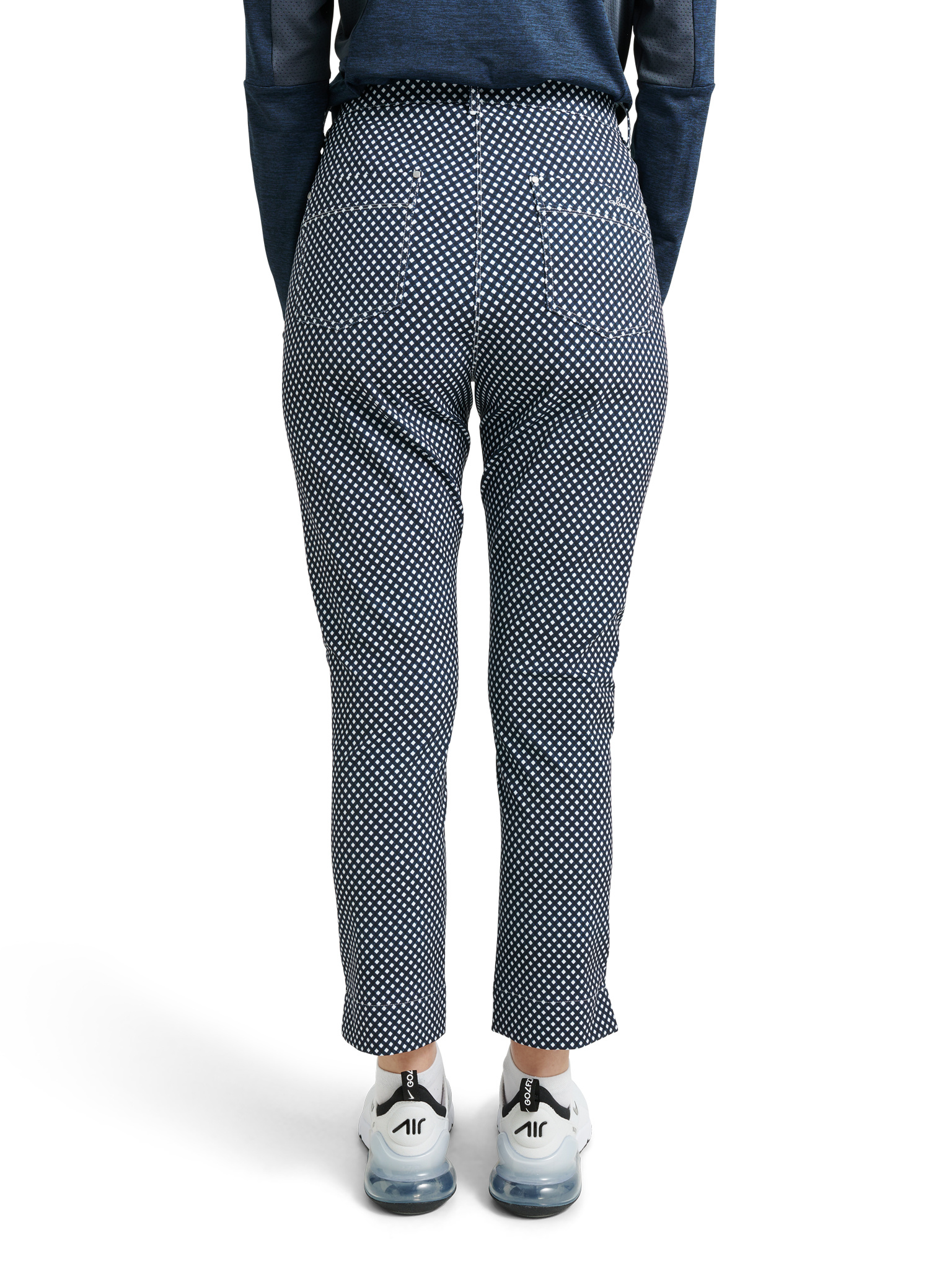 Lds Merion 7/8 trousers - navy check