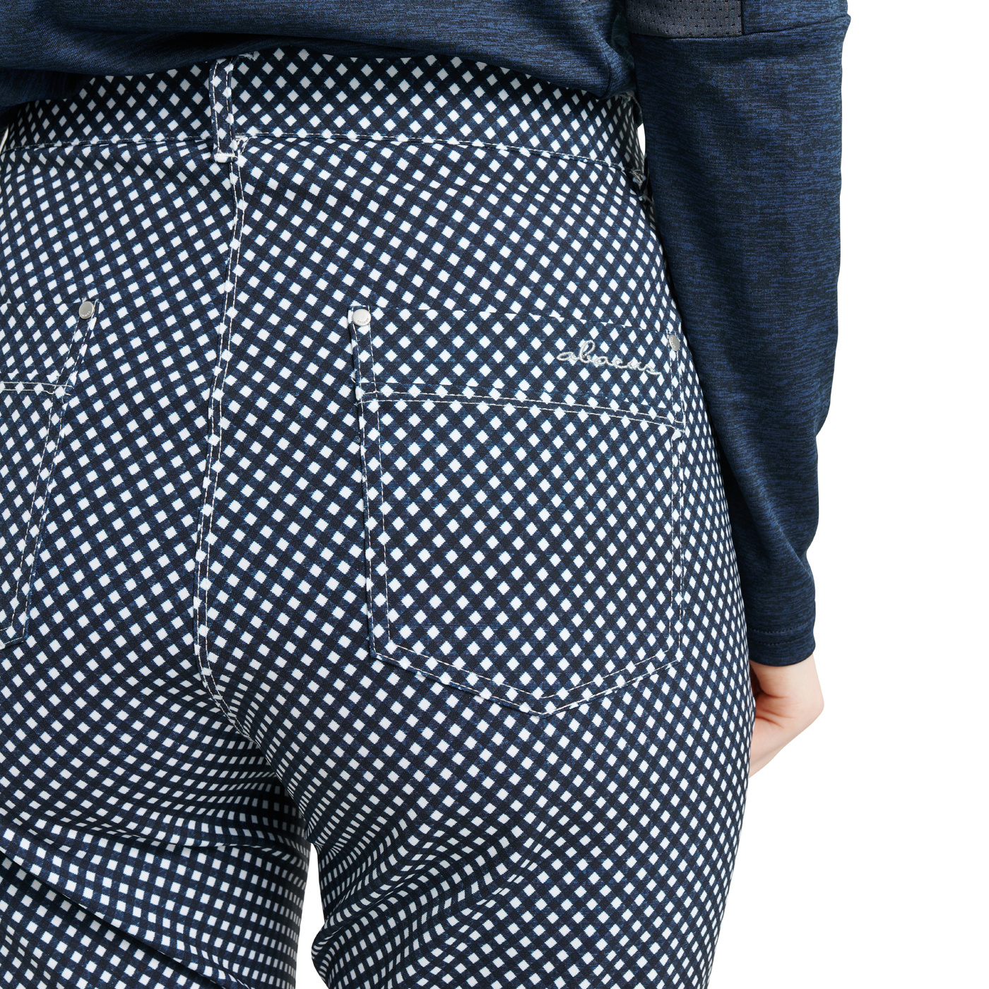 Lds Merion 7/8 trousers - navy check
