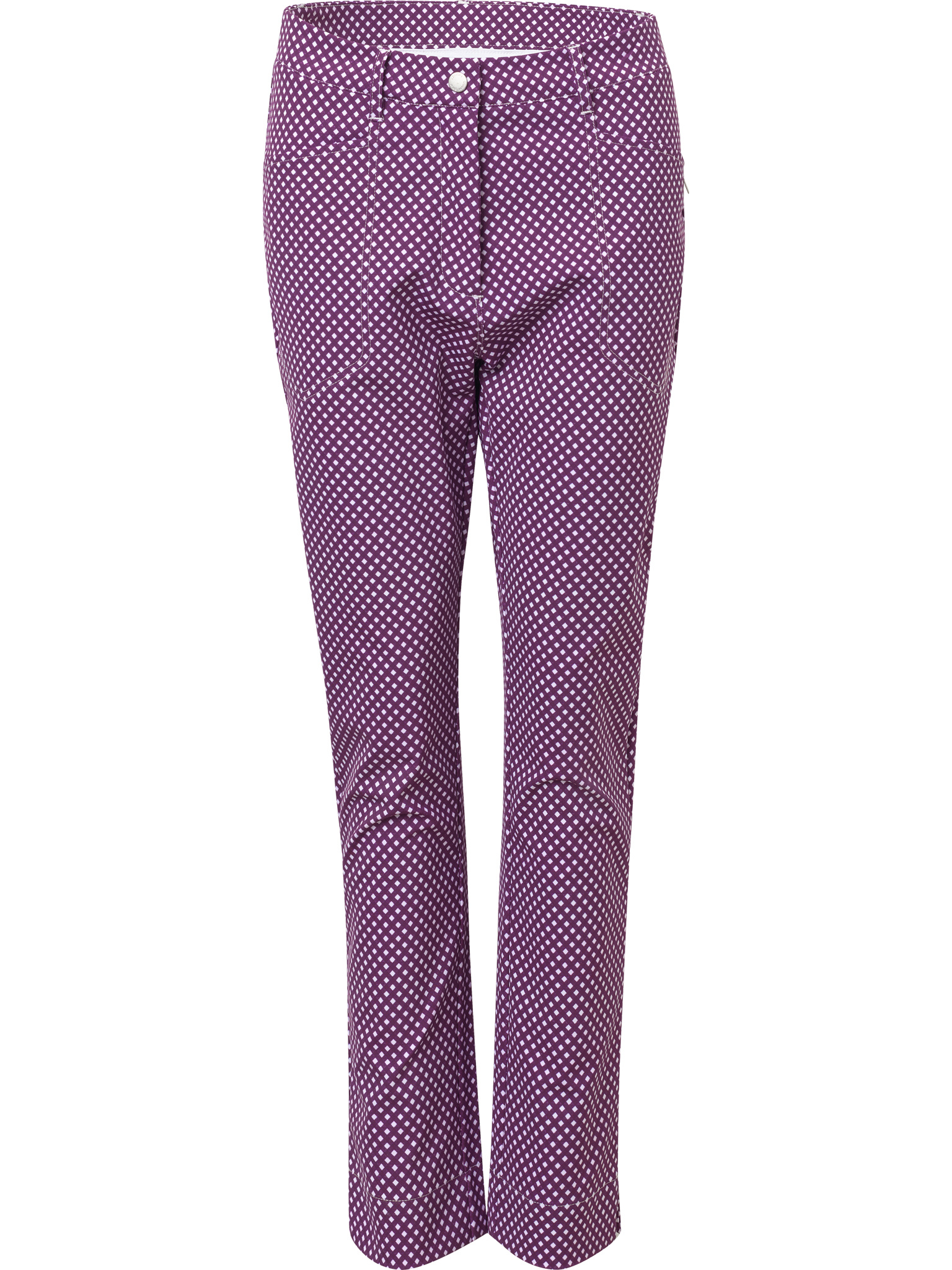 Lds Merion 7/8 trousers - violet check