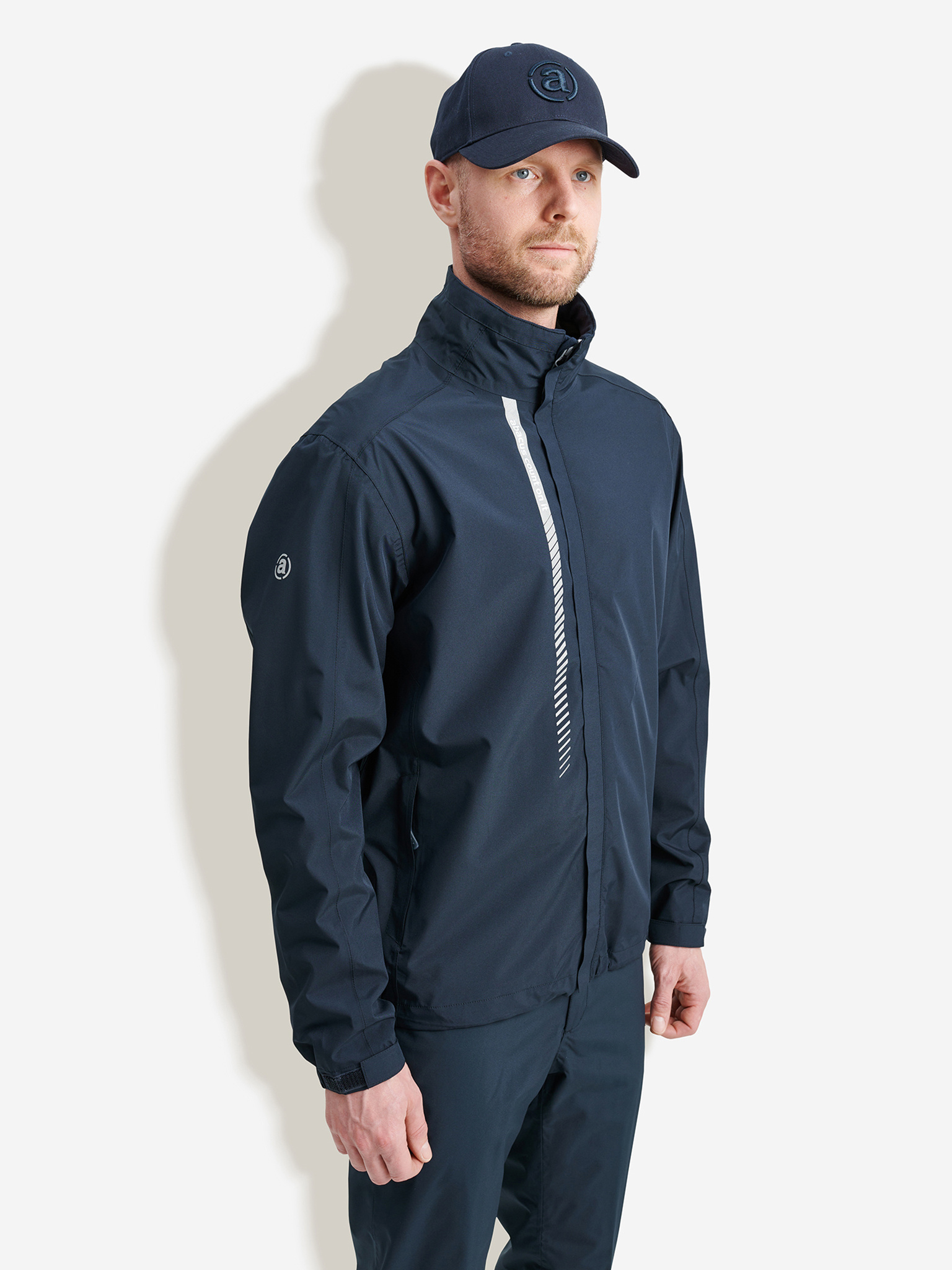 Mens Links stretch rainjacket - navy