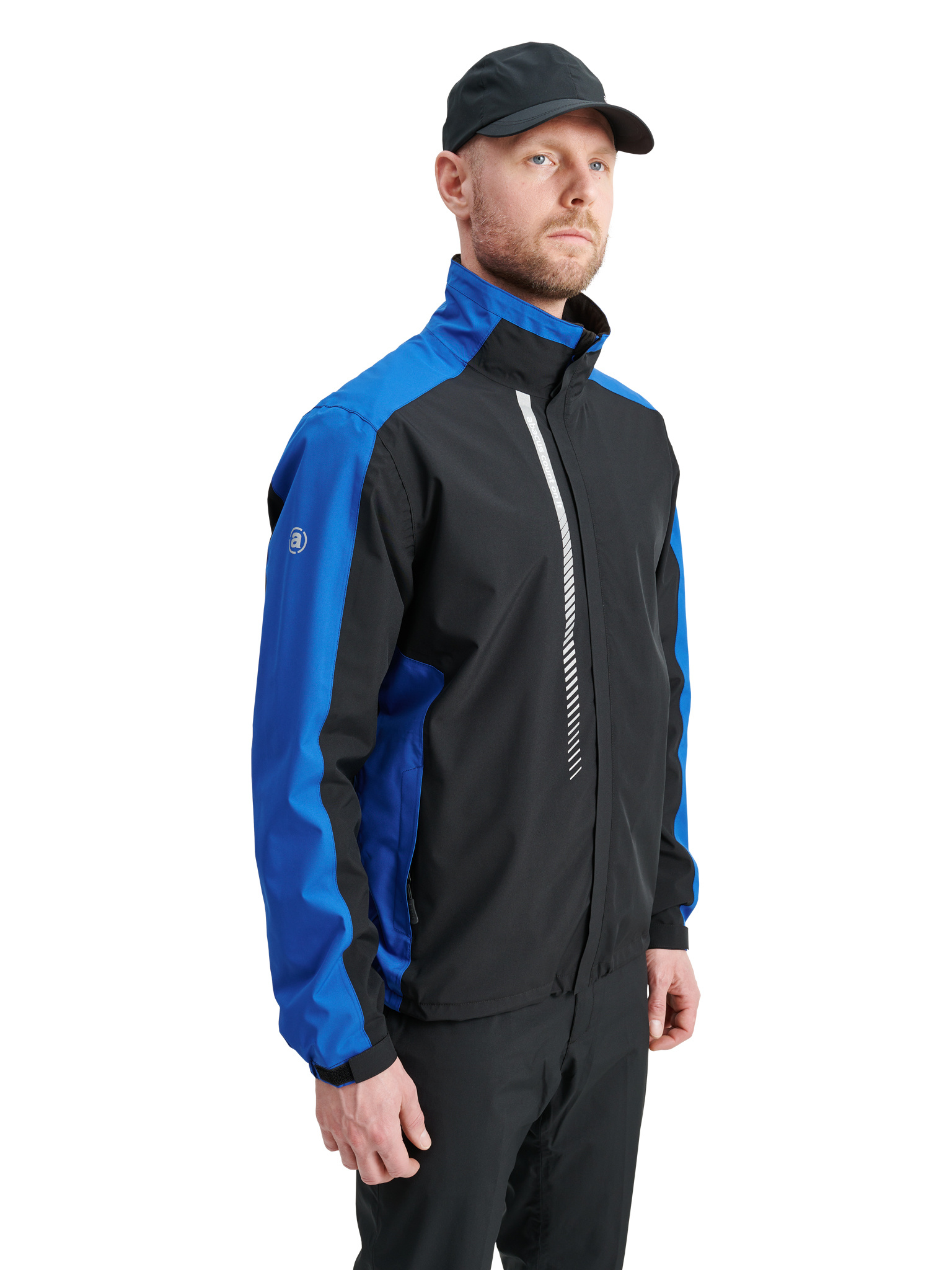 Mens Links stretch rainjacket - dk.cobalt/black