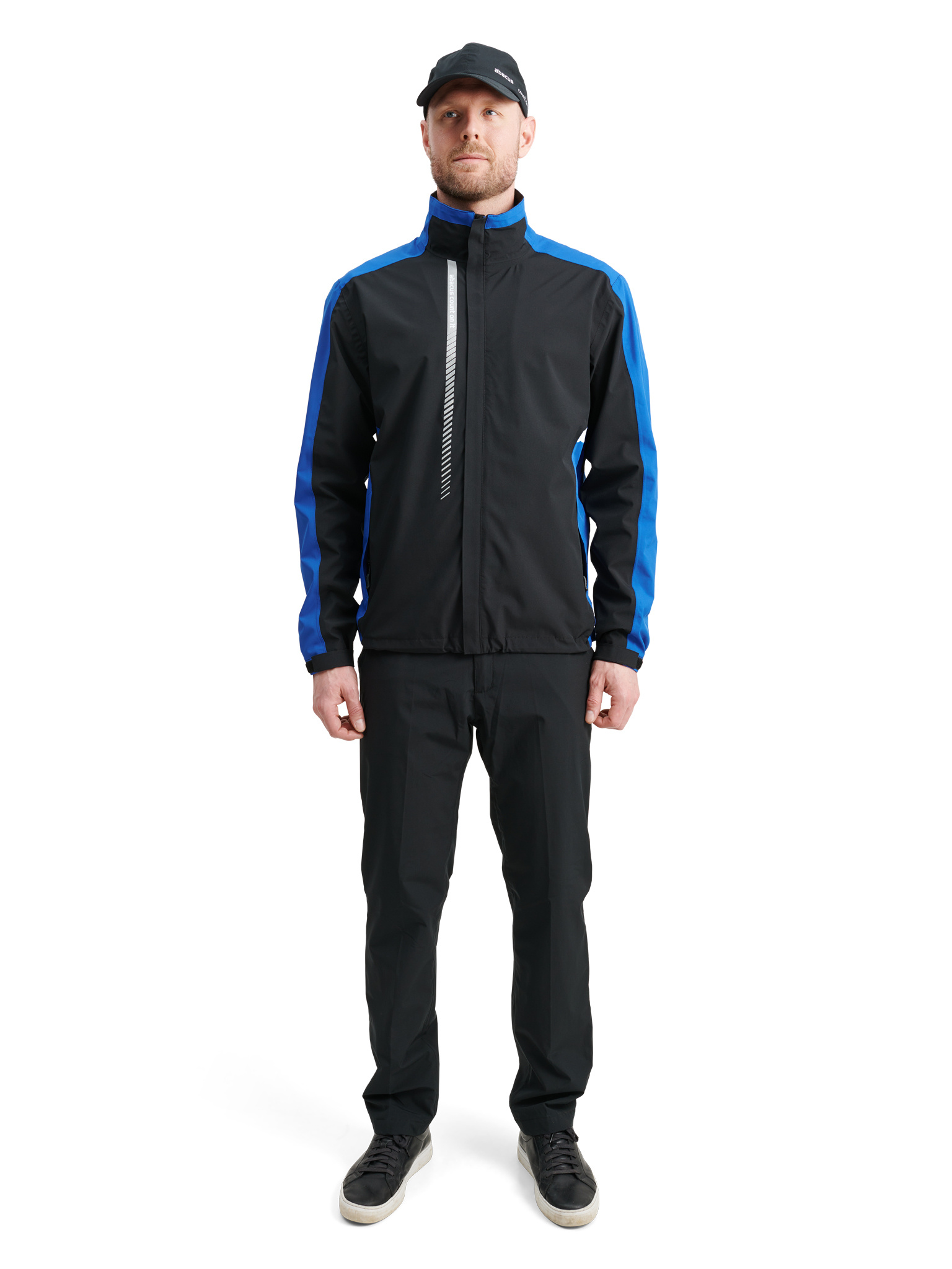 Mens Links stretch rainjacket - dk.cobalt/black