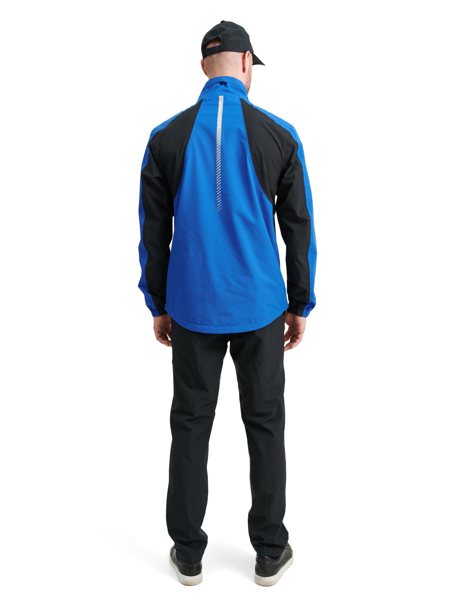 Mens Links stretch rainjacket - dk.cobalt/black