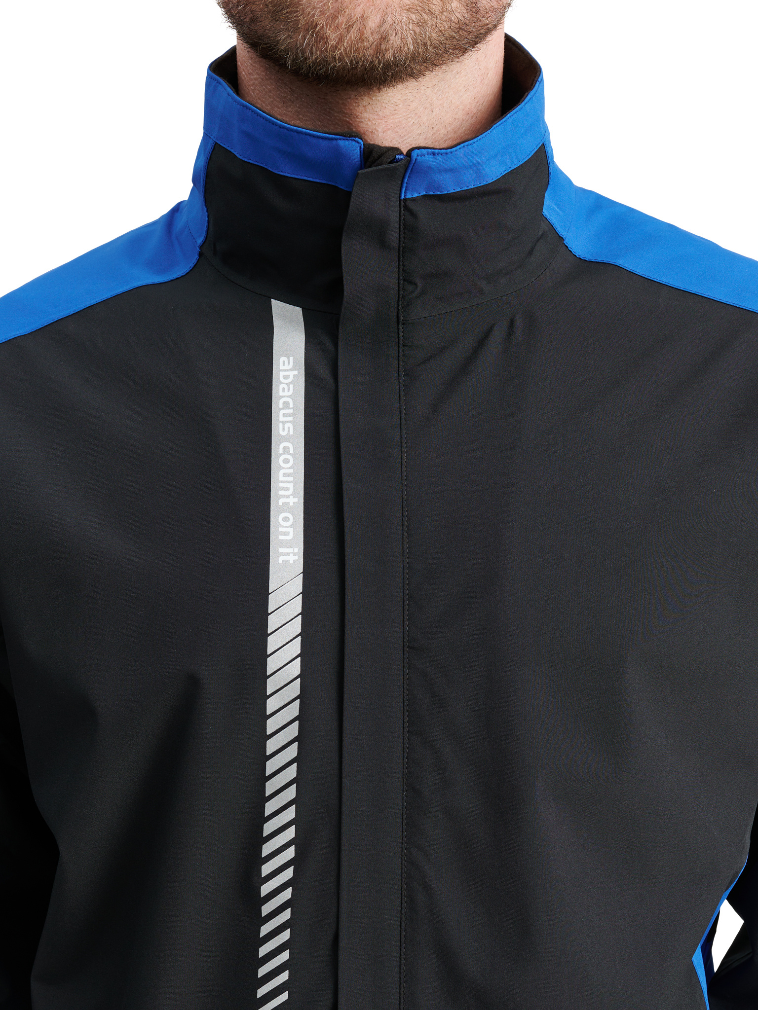 Mens Links stretch rainjacket - dk.cobalt/black