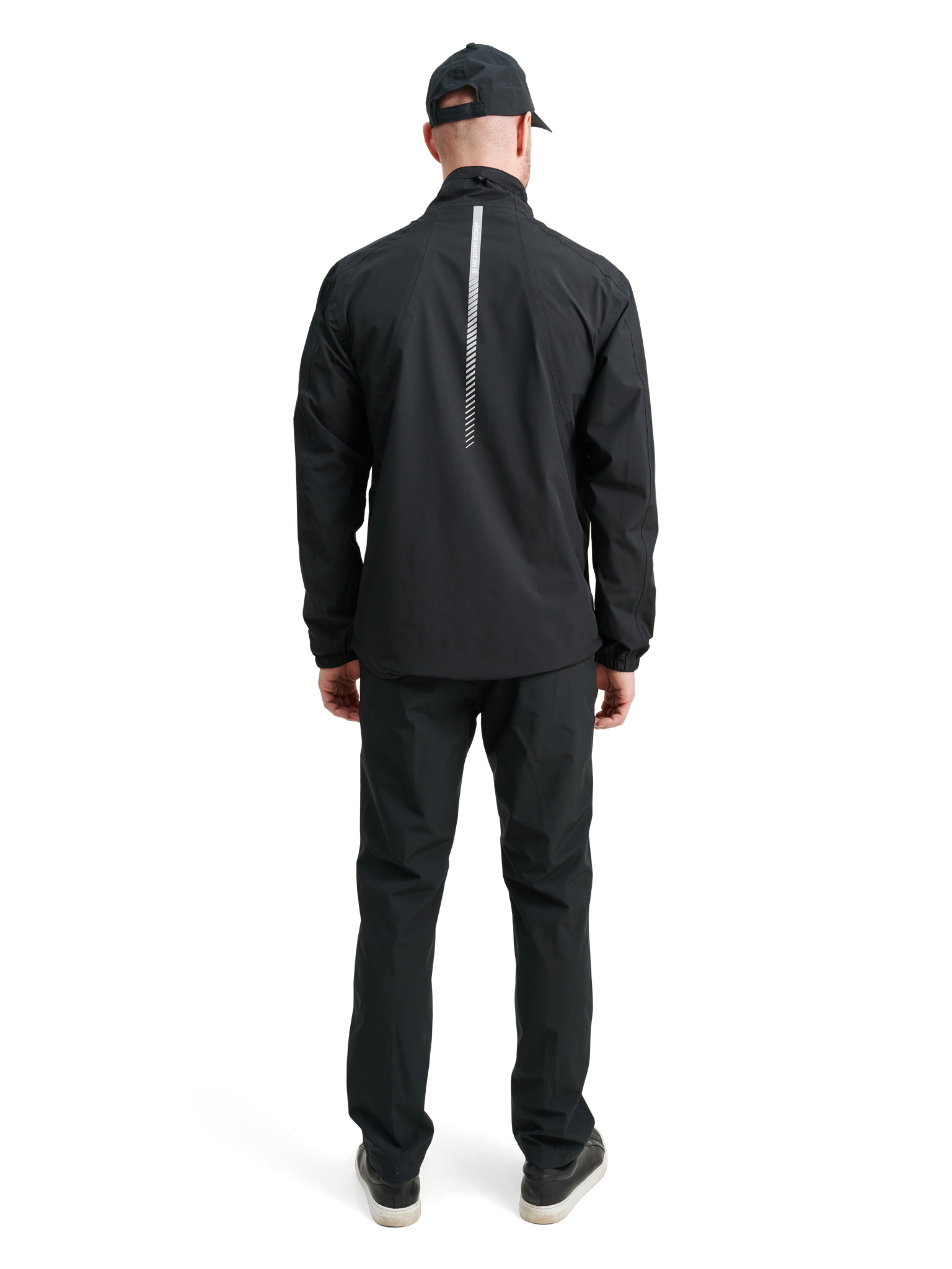 Mens Links stretch rainjacket - black