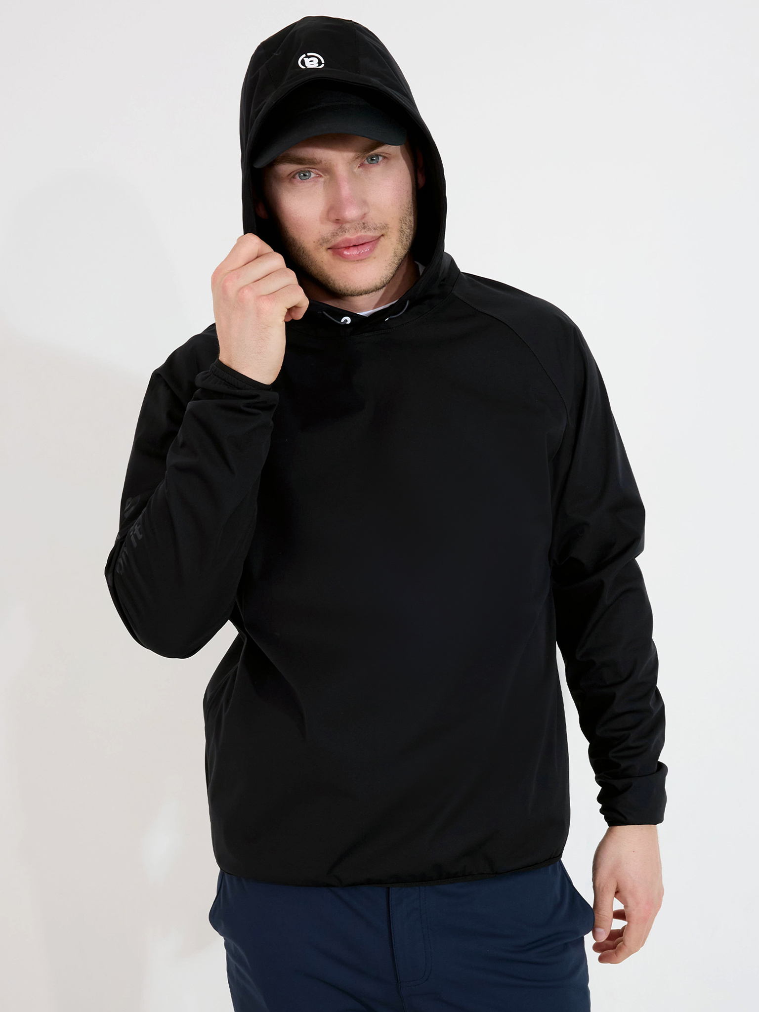 Mens Bounce waterproof hoodie - black