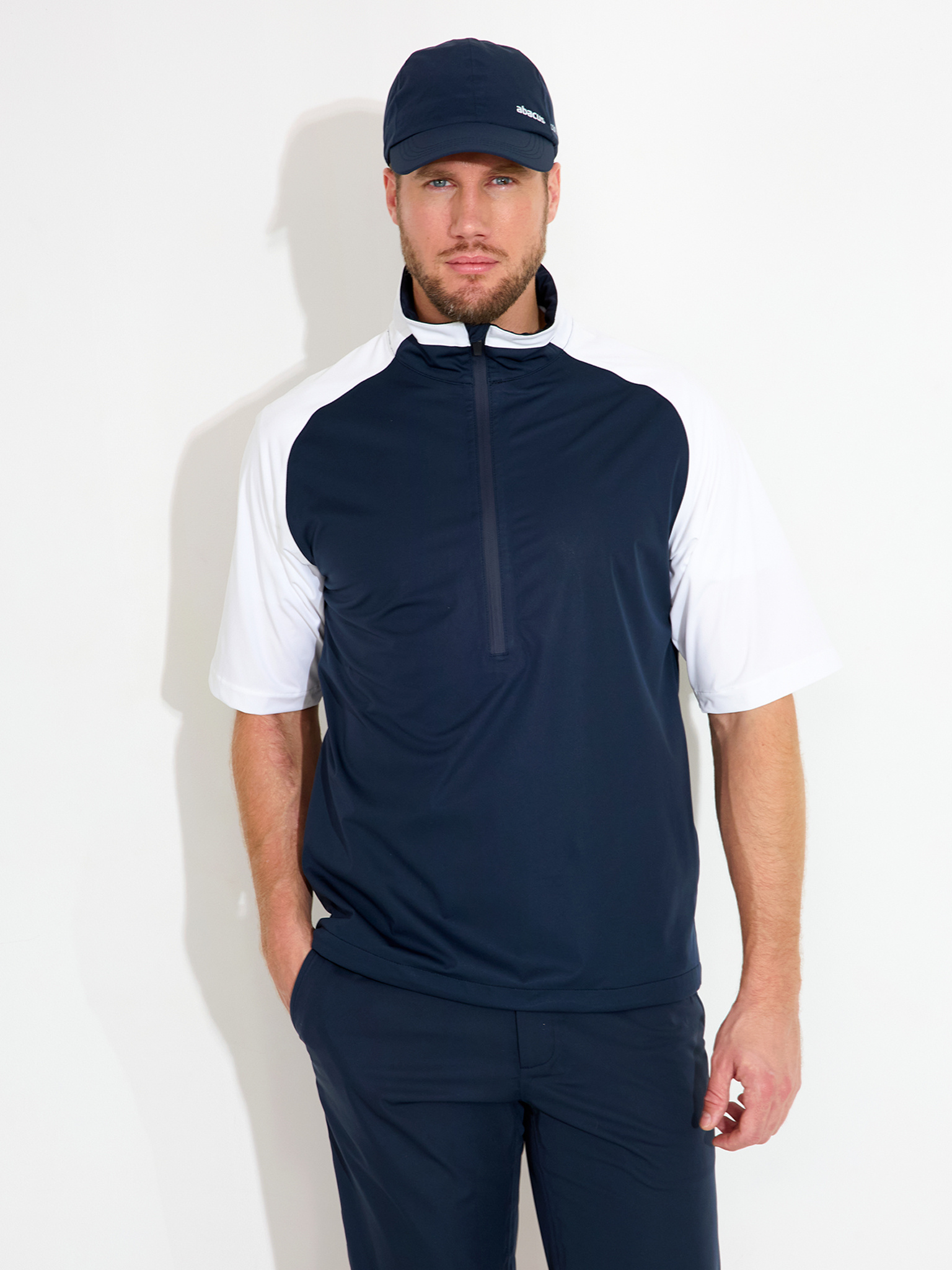 Mens Bounce rainshirt - navy/white