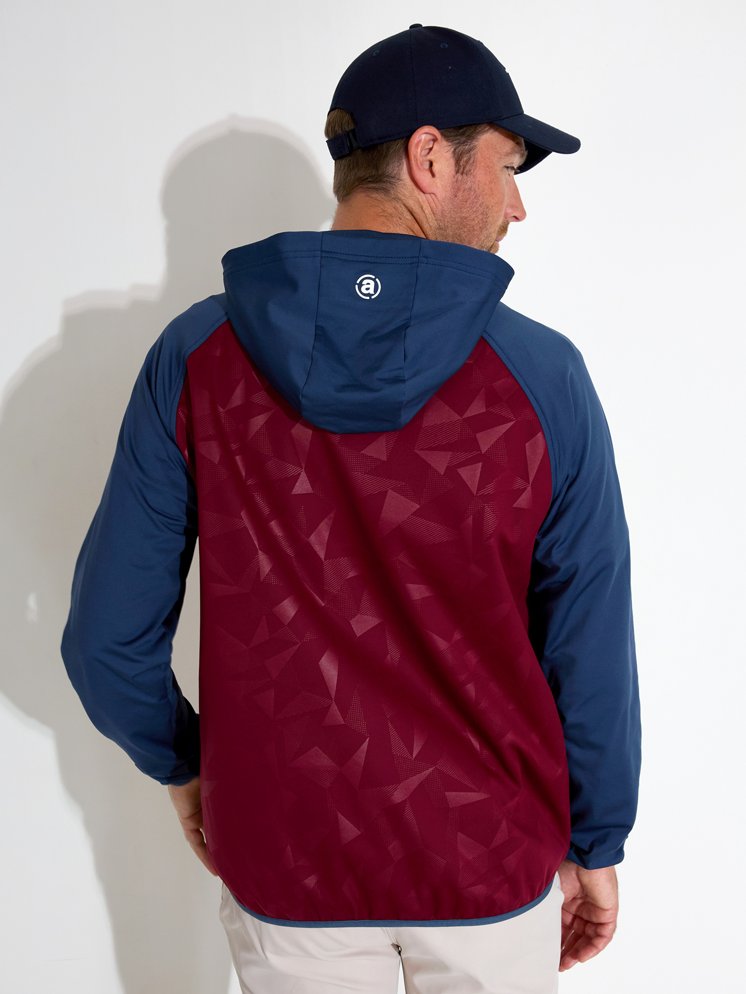 Mens Kingsbarns hybrid hoodie - cranberry