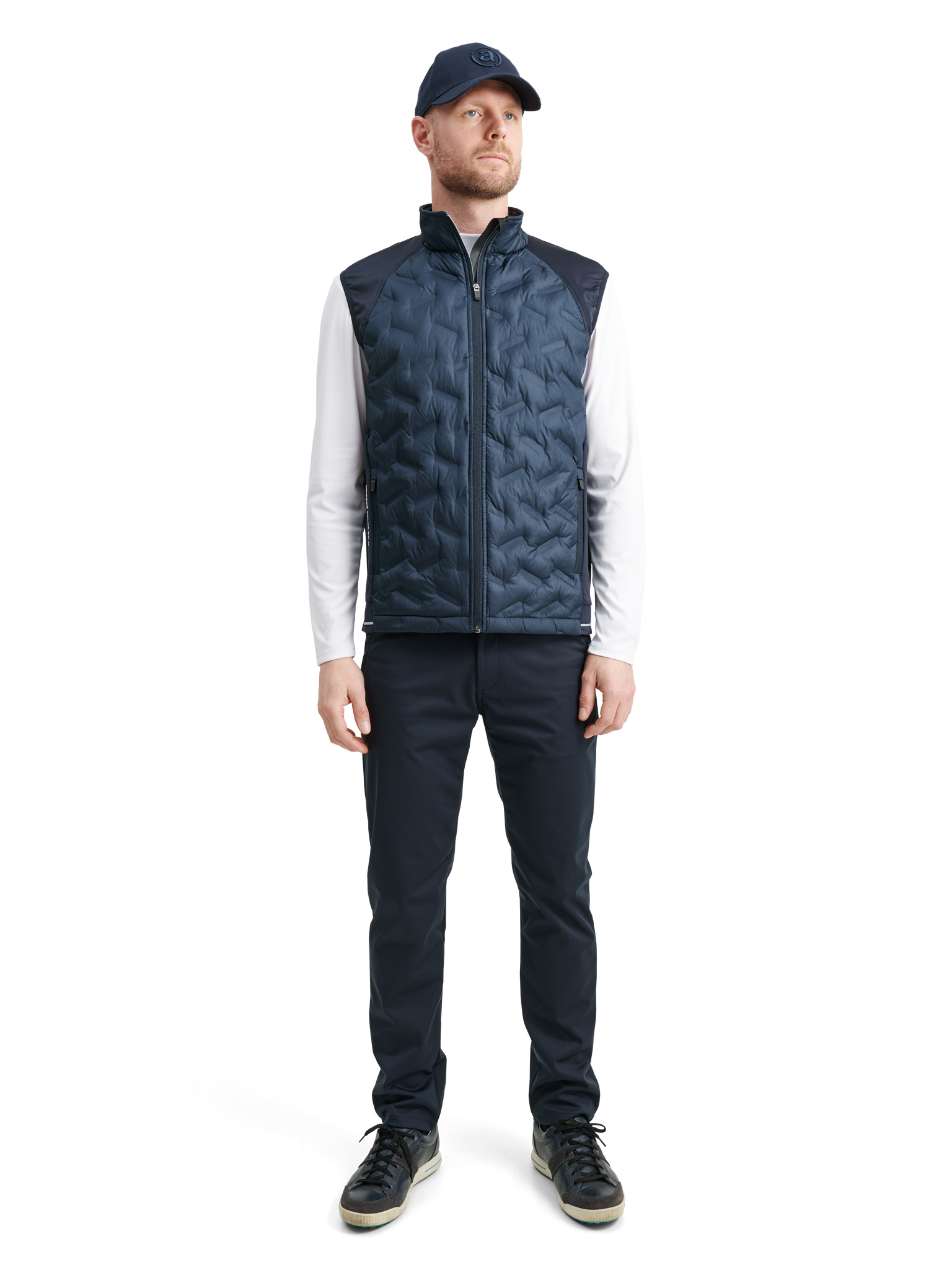 Mens Grove hybrid vest - navy/lt.grey