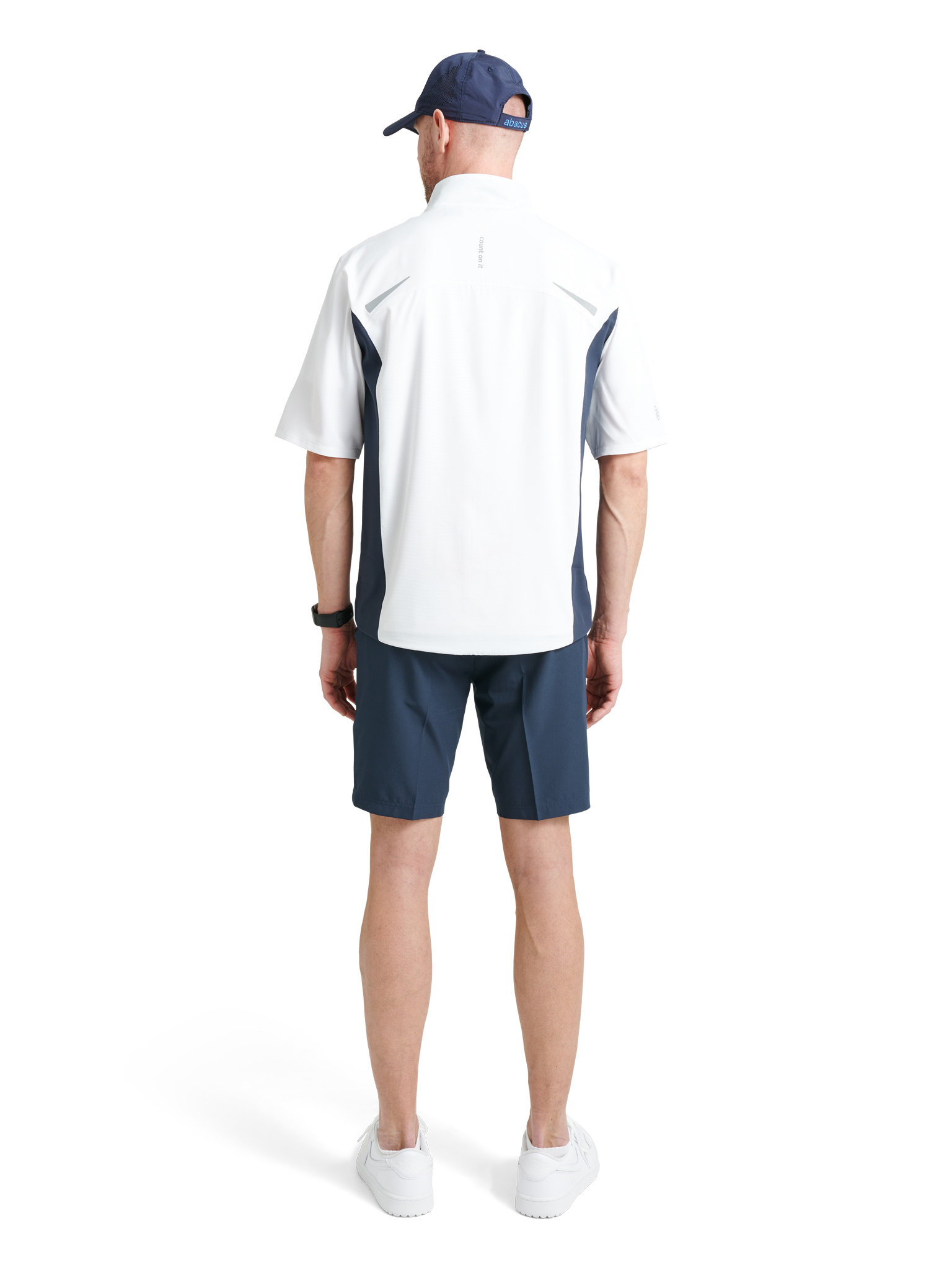 Mens Lanark stretch windshirt - white/navy