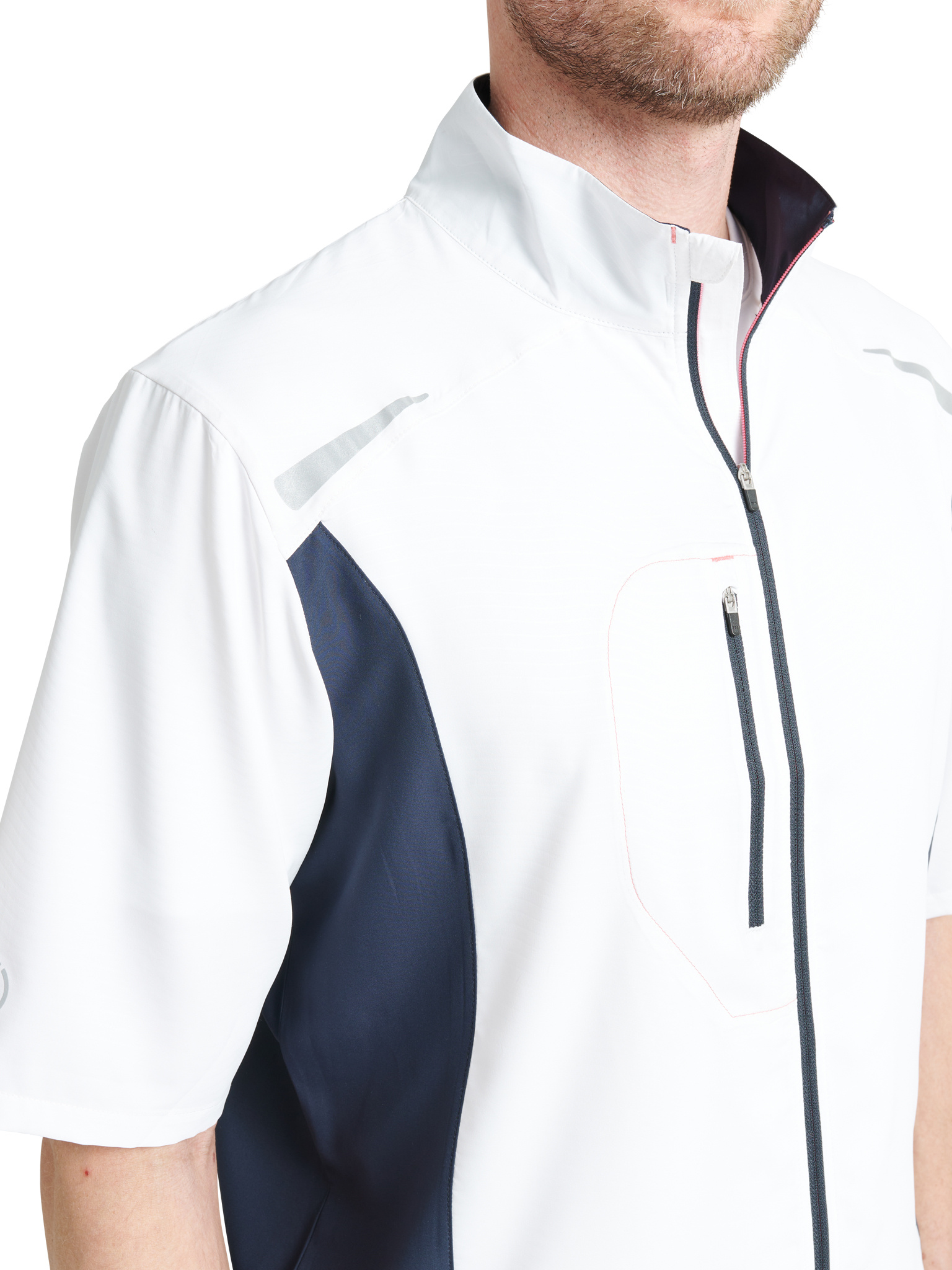 Mens Lanark stretch windshirt - white/navy