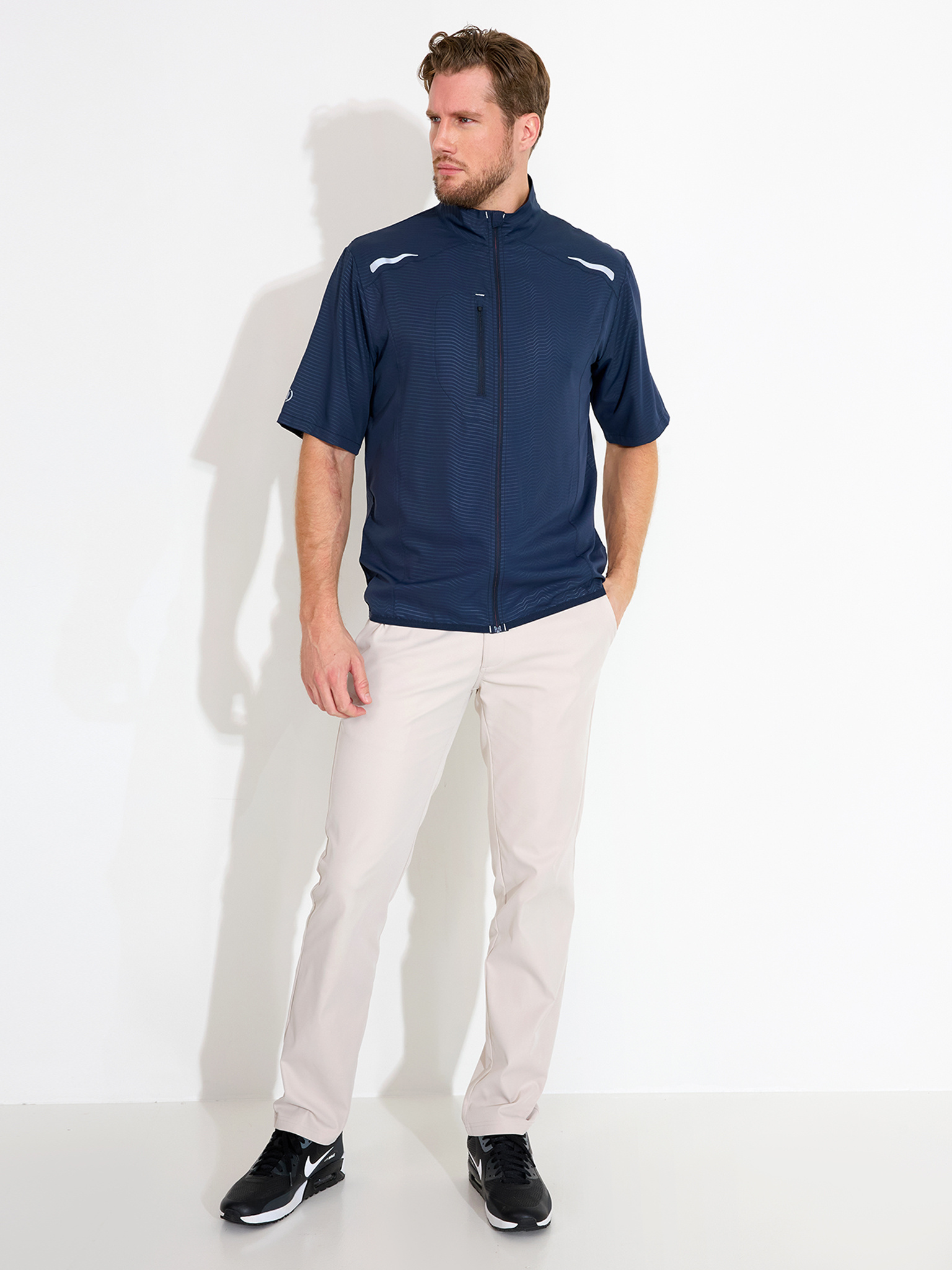 Mens Lanark stretch windshirt - navy