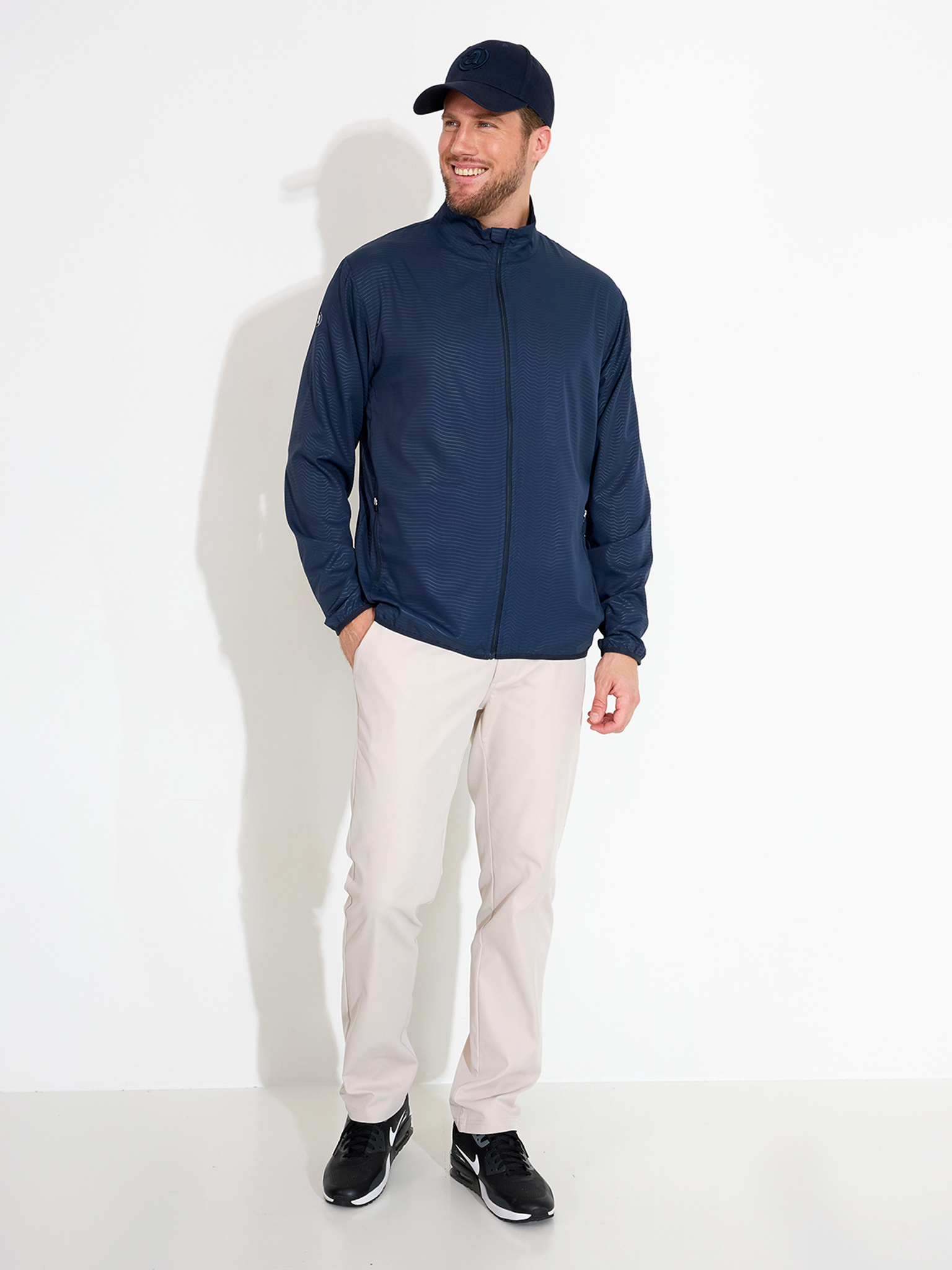 Mens Lanark classics stretch windjacket - navy