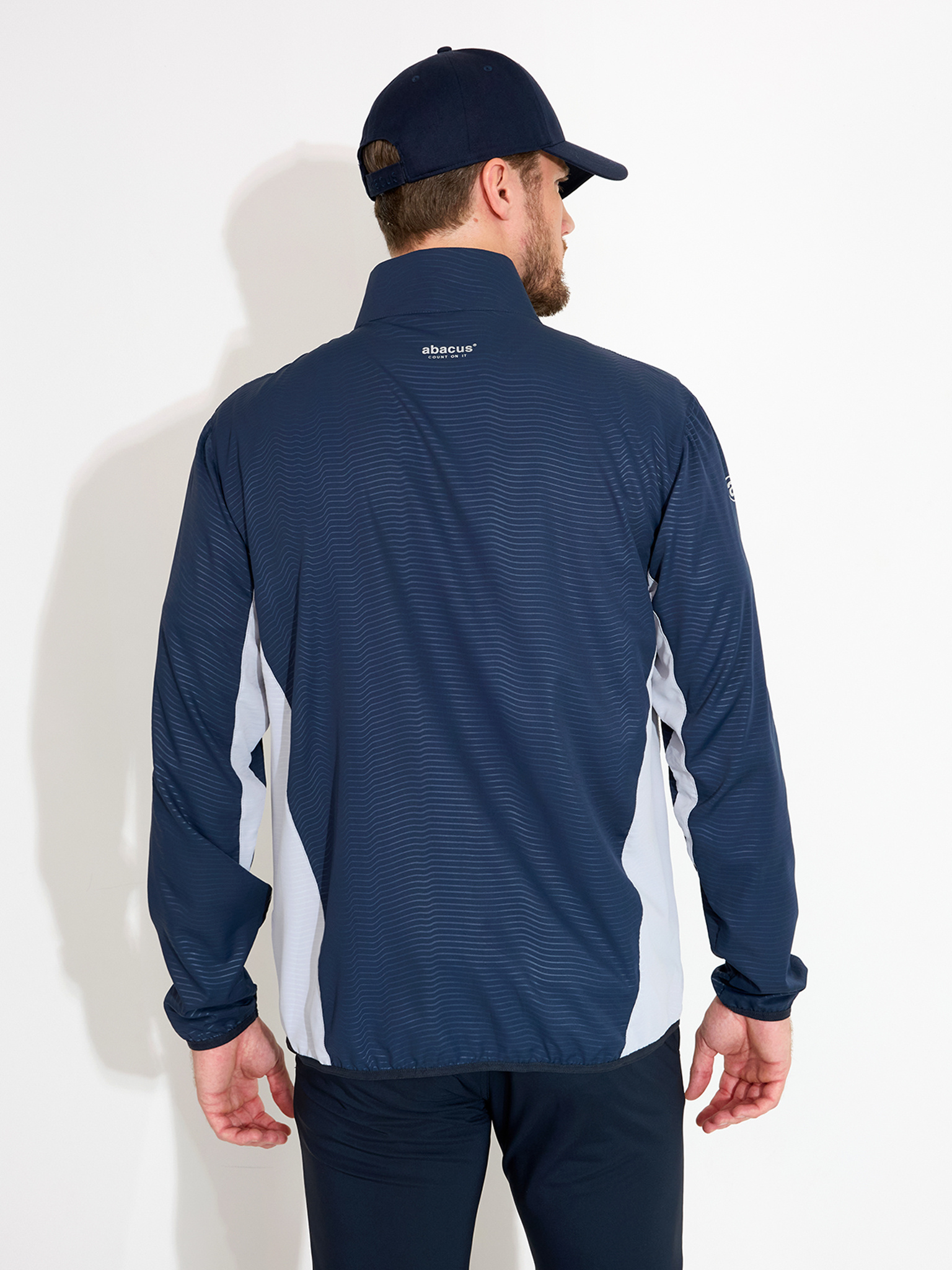 Mens Lanark classics stretch windjacket - navy/lt.grey