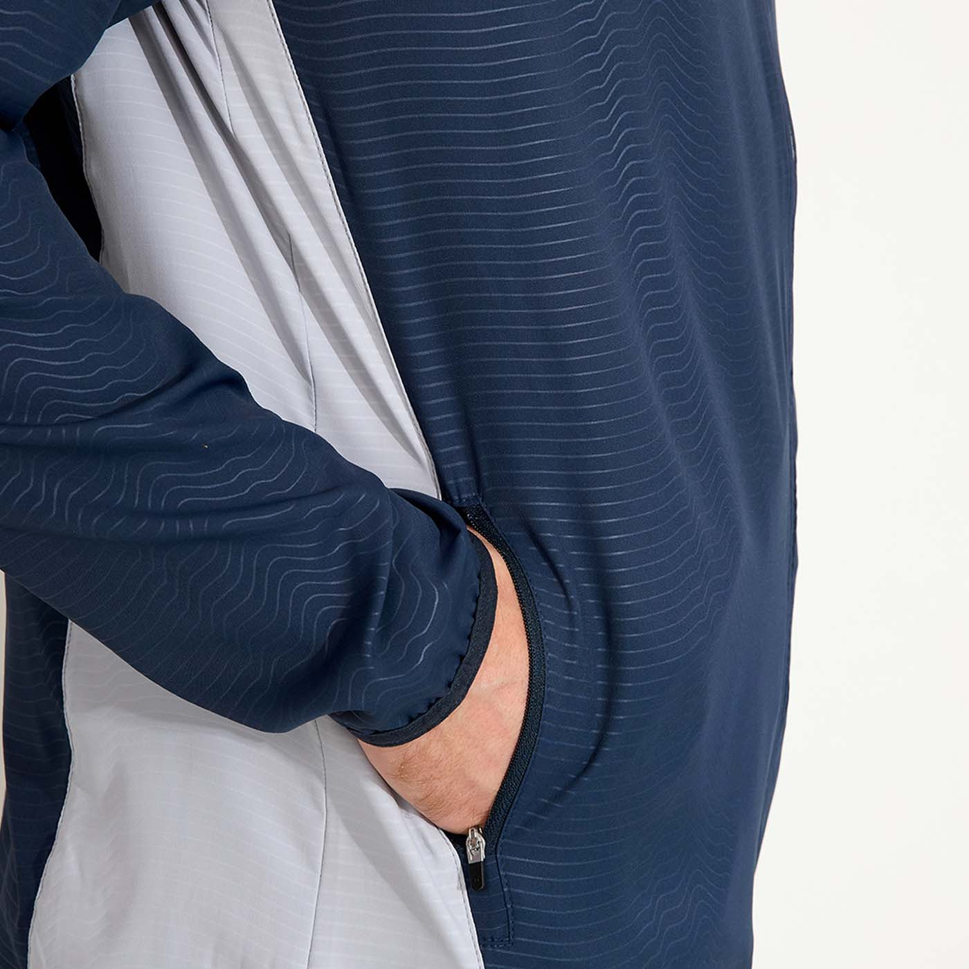 Mens Lanark classics stretch windjacket - navy/lt.grey