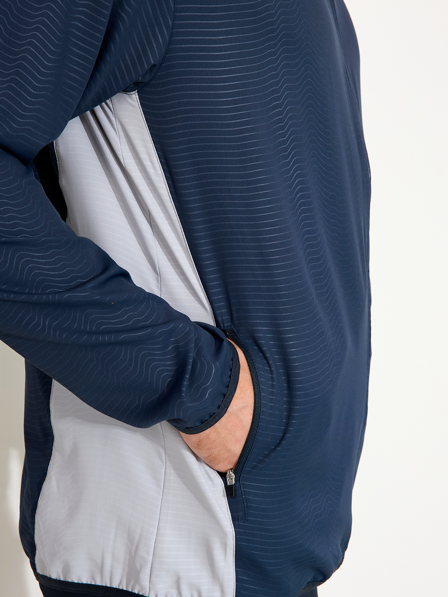 Mens Lanark classics stretch windjacket - navy/lt.grey