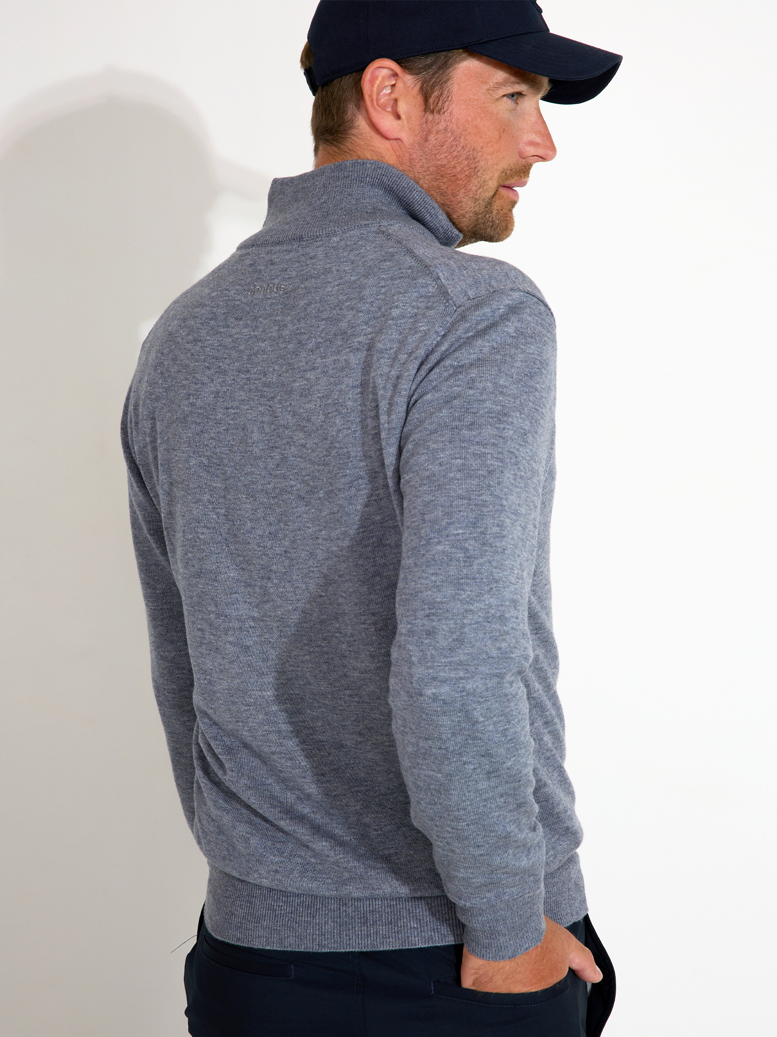 Mens Liffin knitted windstopper - greymelange