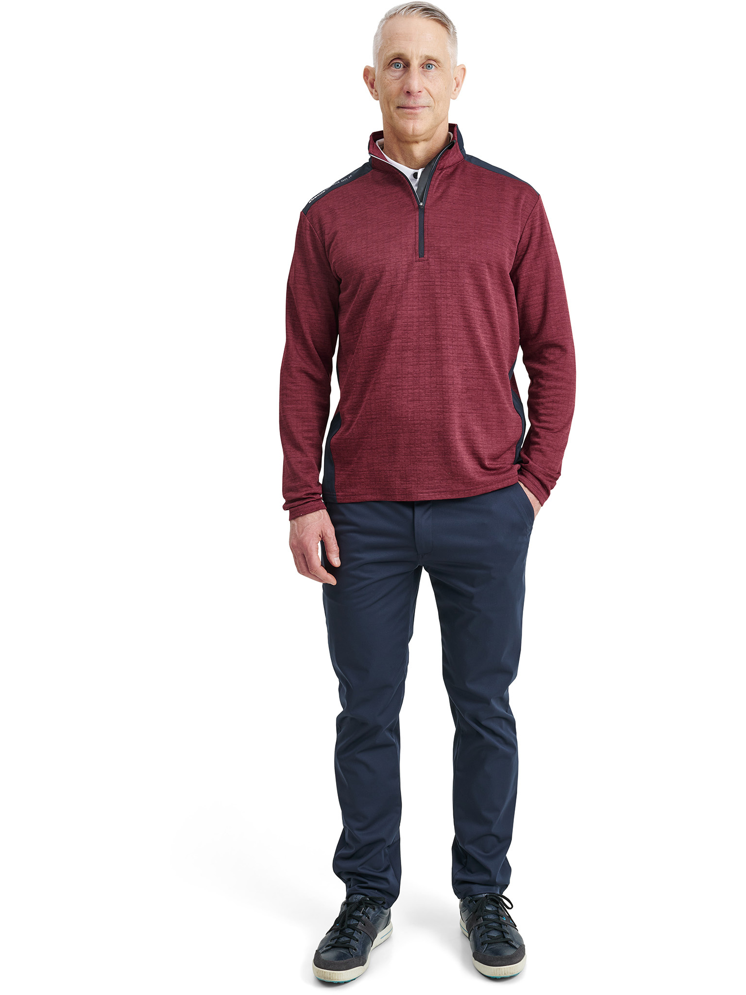 Mens Sunningdale halfzip - cranberry