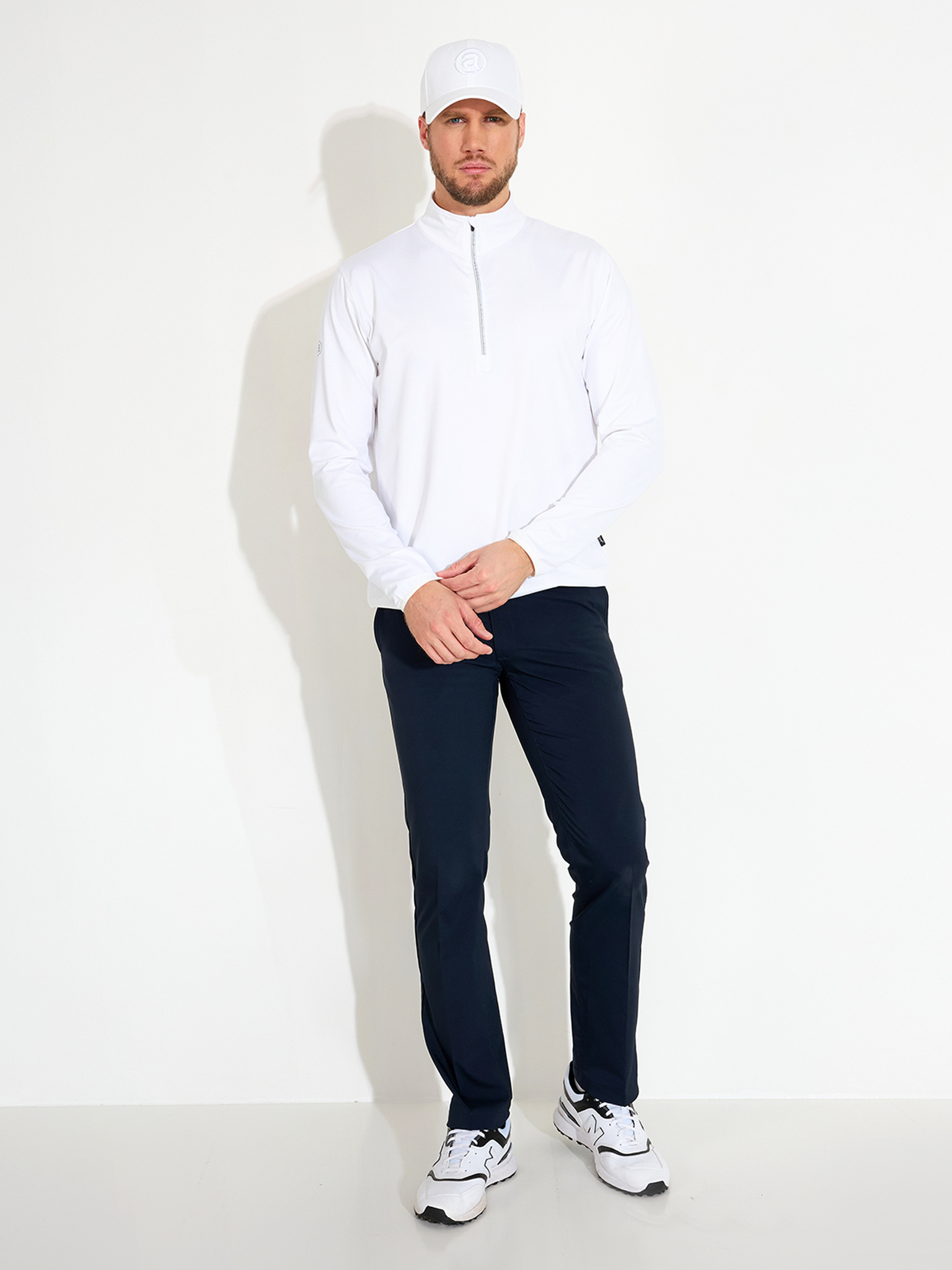 Mens Cradoc halfzip fleece - white