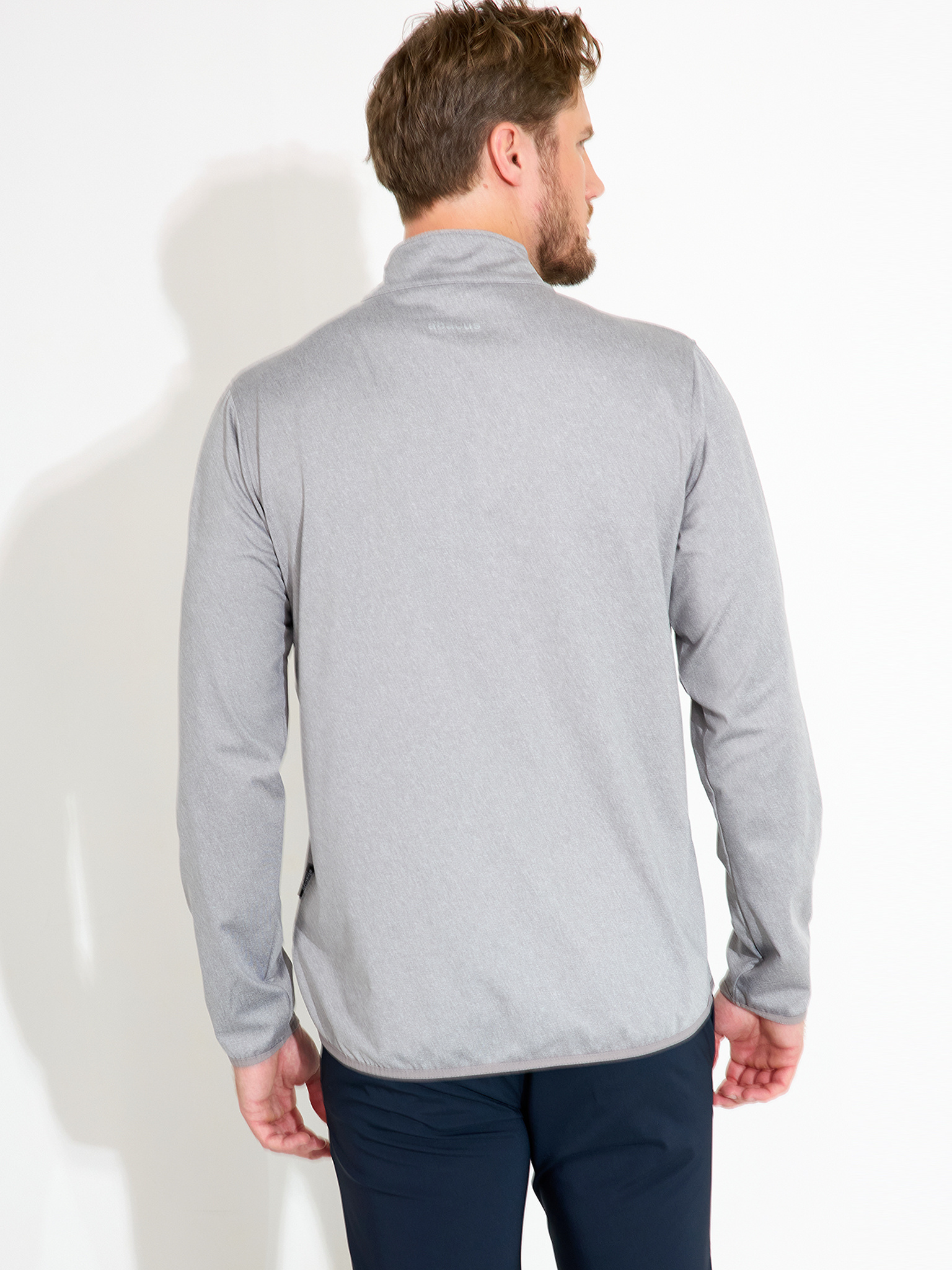 Mens Cradoc halfzip fleece - lt.greymelange