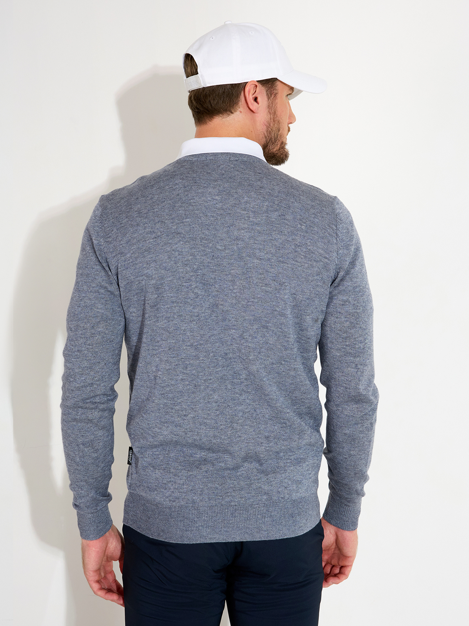 Mens Liffin V-neck pullover - greymelange