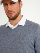 Mens Liffin V-neck pullover - greymelange Mens Liffin V-neck pullover - greymelange