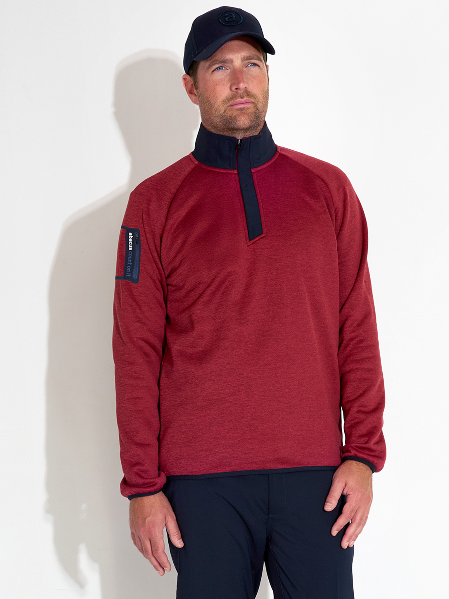 Mens Arden midlayer - cranberry