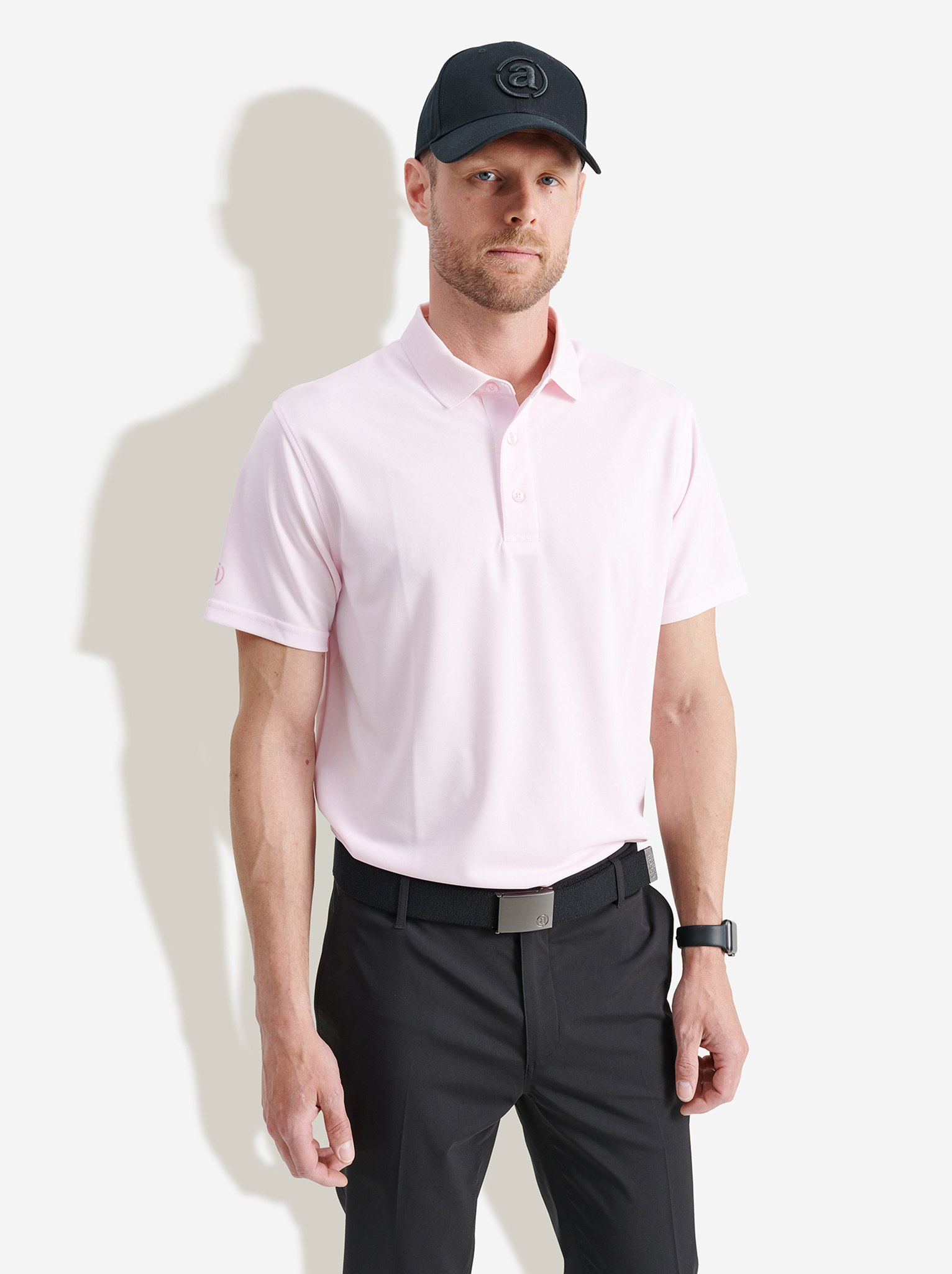 Mens Cray drycool polo - lt.pink