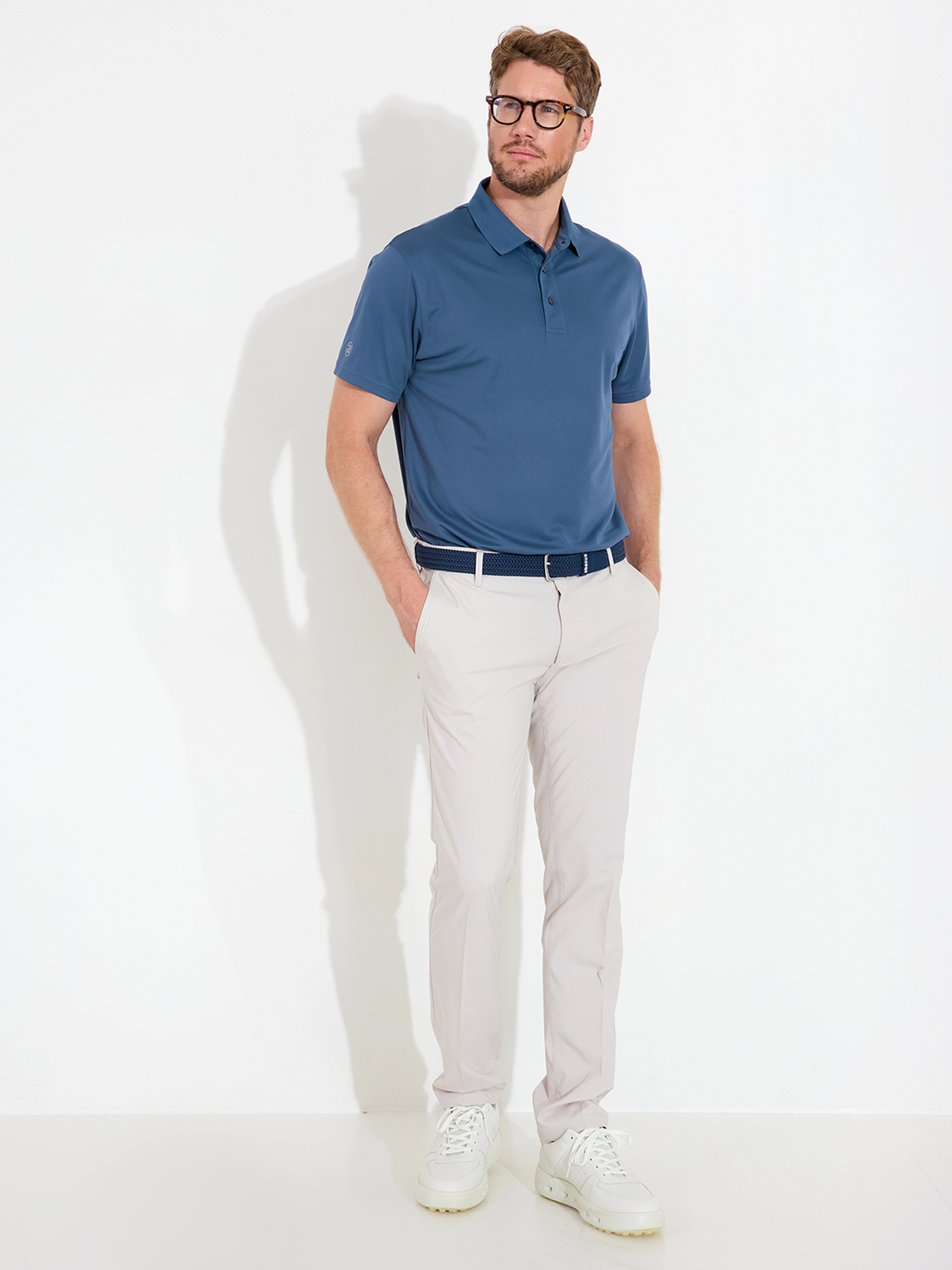 Mens Cray drycool polo - steelblue