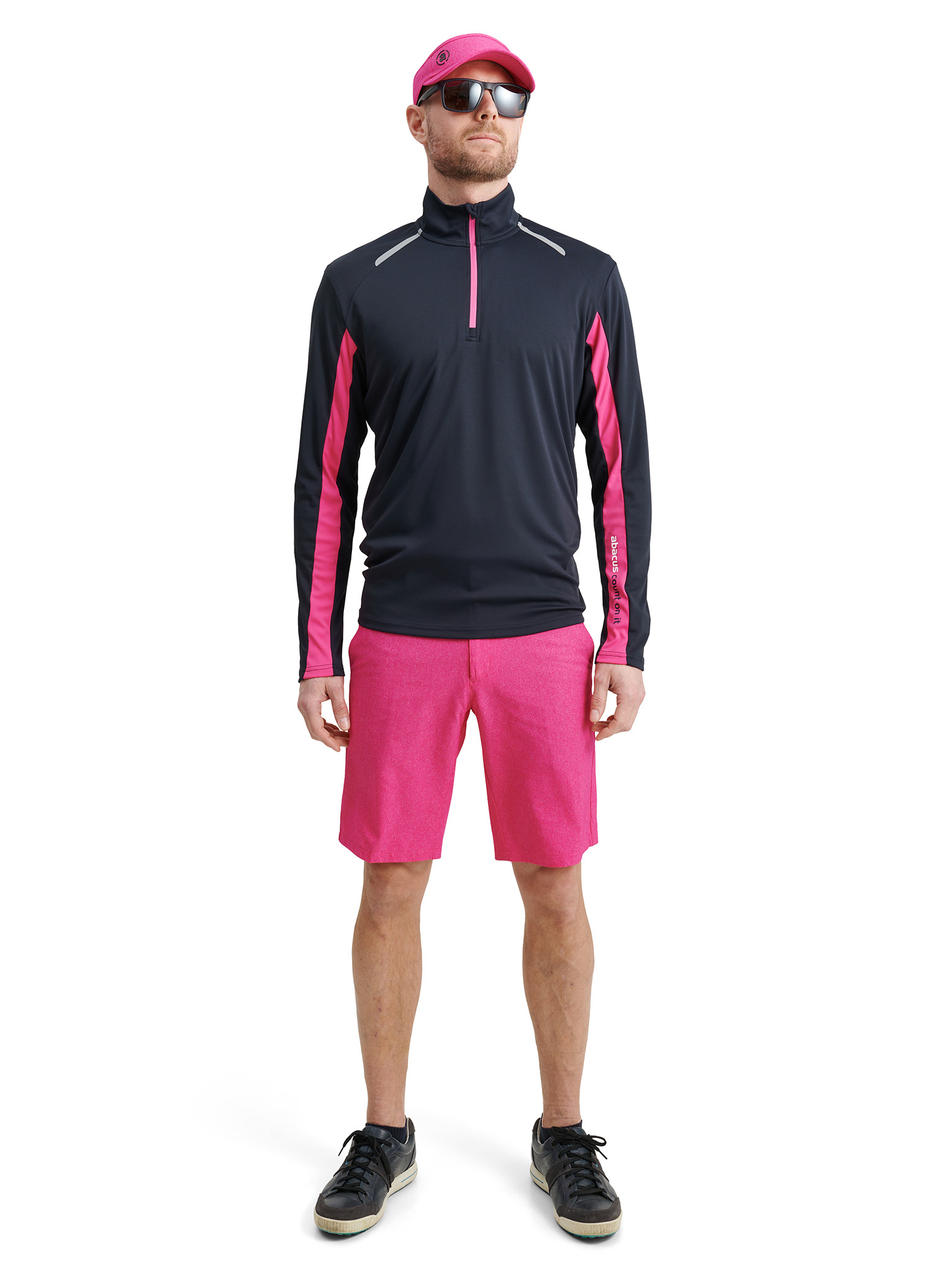 Mens Cypress longsleeve - navy/hibiscus