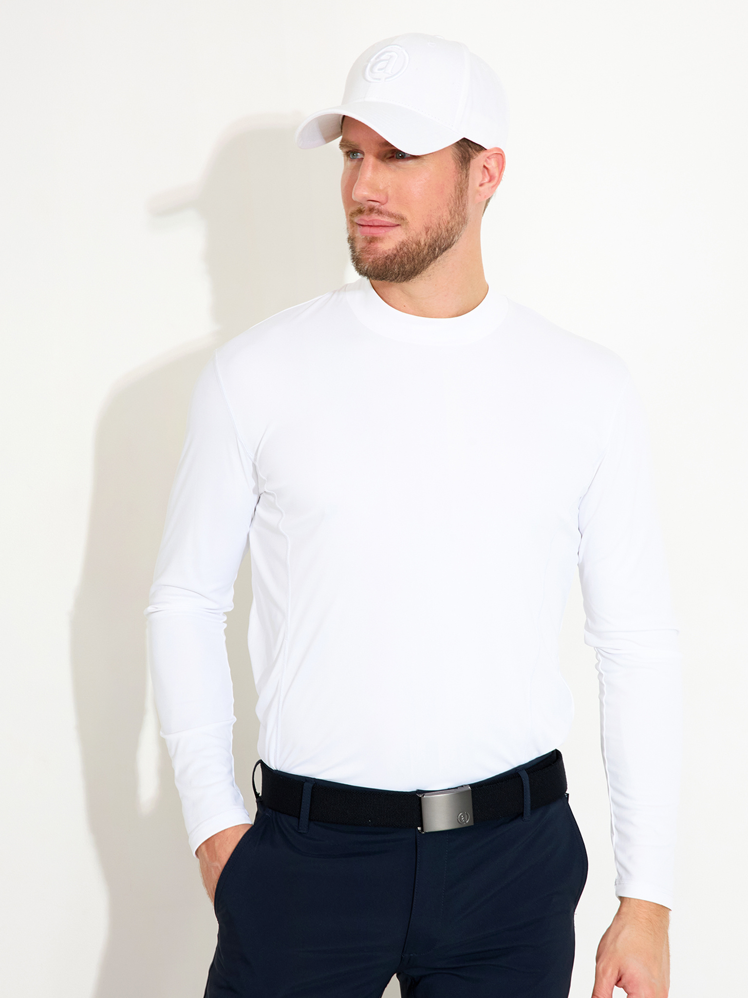 Mens Aloha UV turtle neck - white
