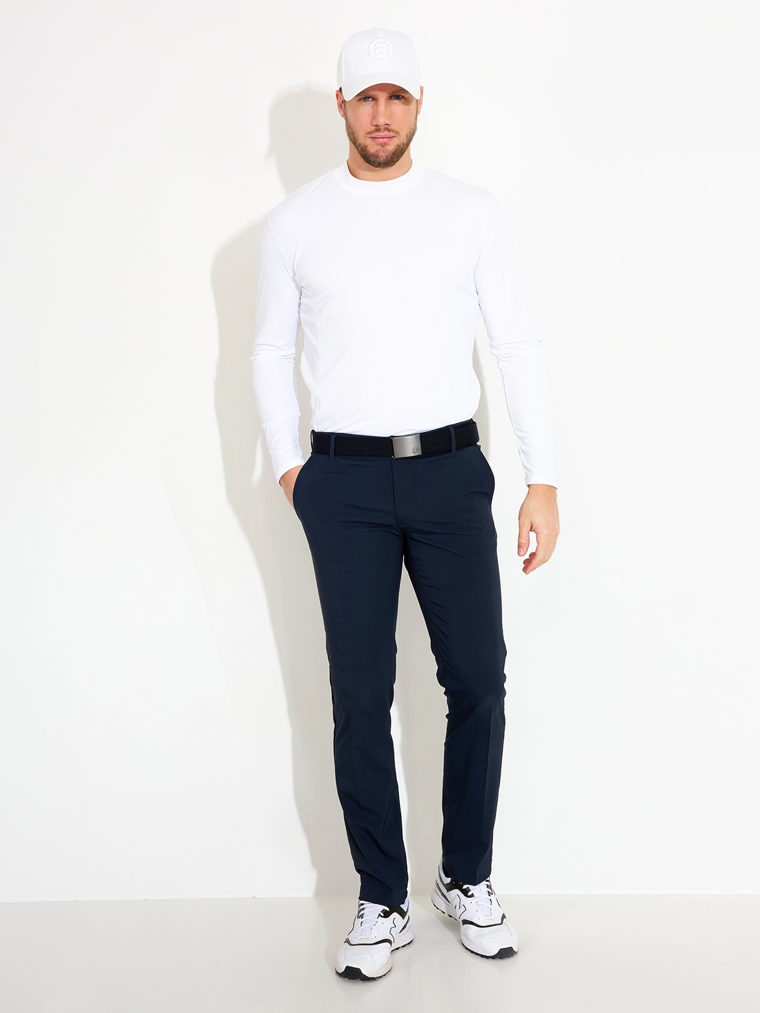 Mens Aloha UV turtle neck - white