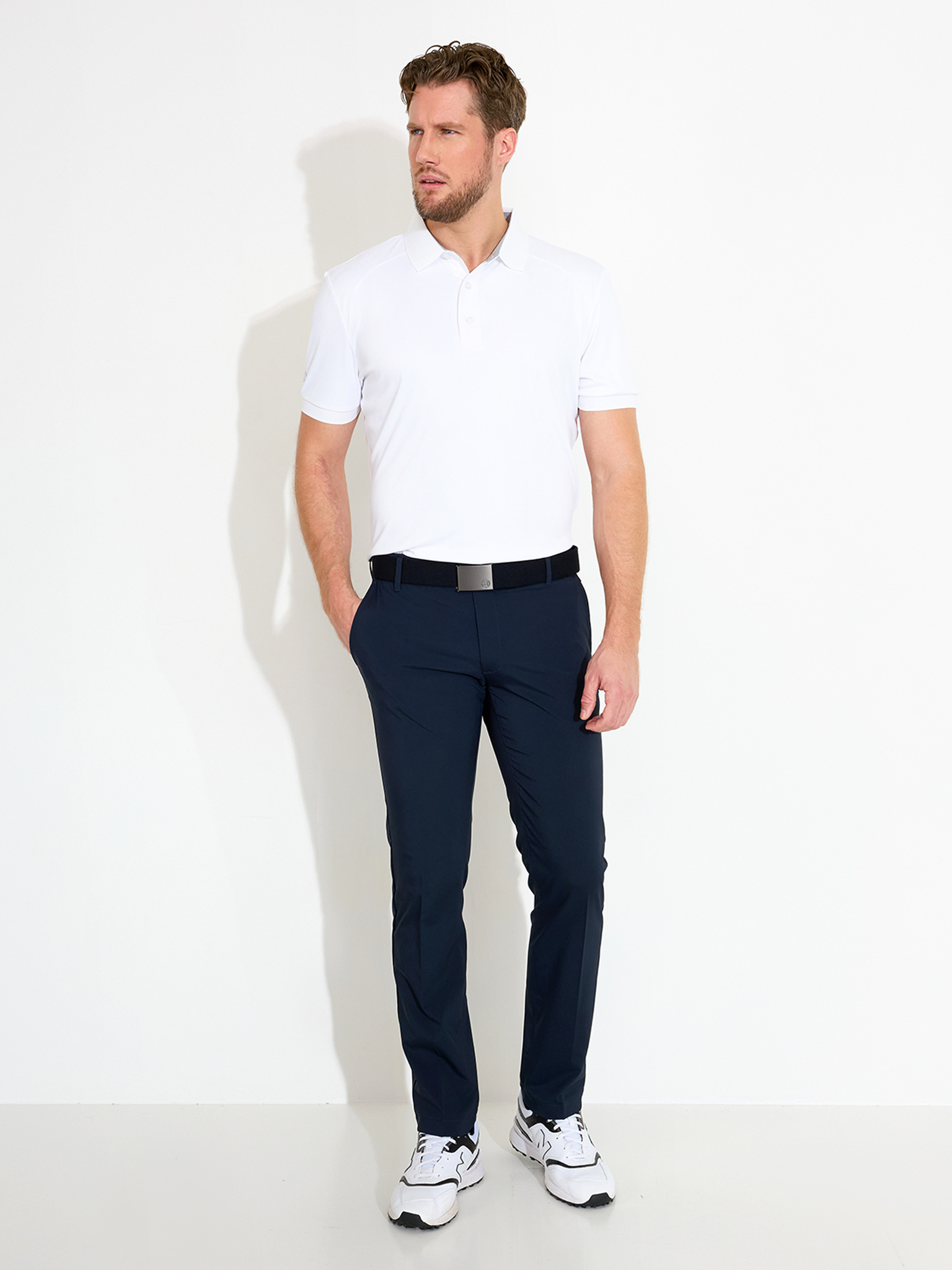 Mens Hammel recycled polo - white