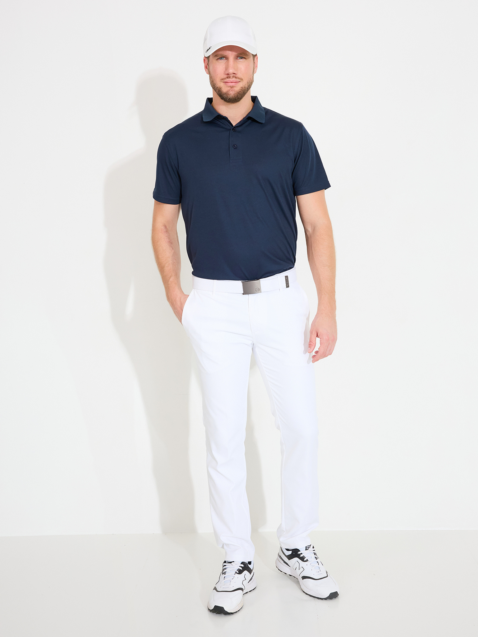 Mens Cleek flex trousers - white