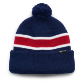 Woodhall knitted hat - navy/red